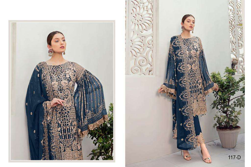 Zarlish 117 Colours By Zarlish 117-A To 117-D Series Beautiful Stylish Pakistani Suits Fancy Colorful Casual Wear & Ethnic Wear & Ready To Wear Georgette Embroidery Dresses At Wholesale Price