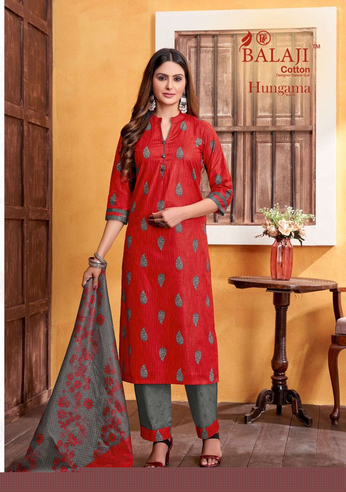 Hungama Vol-16 By Balaji Cotton 1601 To 1612 Series Beautiful Stylish Festive Suits Fancy Colorful Casual Wear & Ethnic Wear & Ready To Wear Pure Cotton Print Dresses At Wholesale Price
