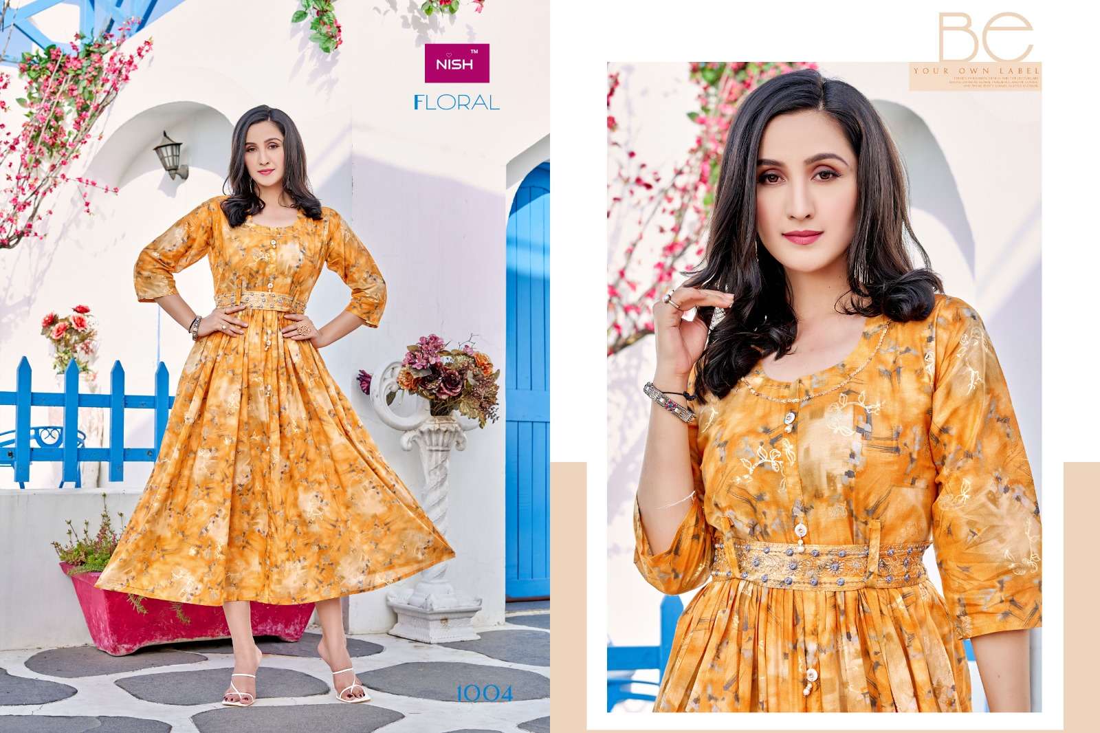 Floral By Nish 1001 To 1008 Series Designer Stylish Fancy Colorful Beautiful Party Wear & Ethnic Wear Collection Heavy Mal Print Gowns At Wholesale Price