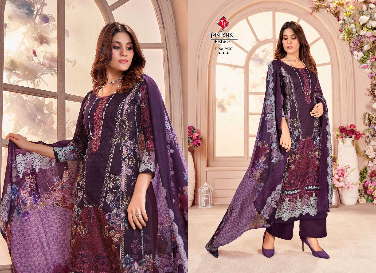 Nayra By Tanishk Fashion 9501 To 9508 Series Beautiful Festive Suits Colorful Stylish Fancy Casual Wear & Ethnic Wear Pure Cambric Cotton Print Dresses At Wholesale Price