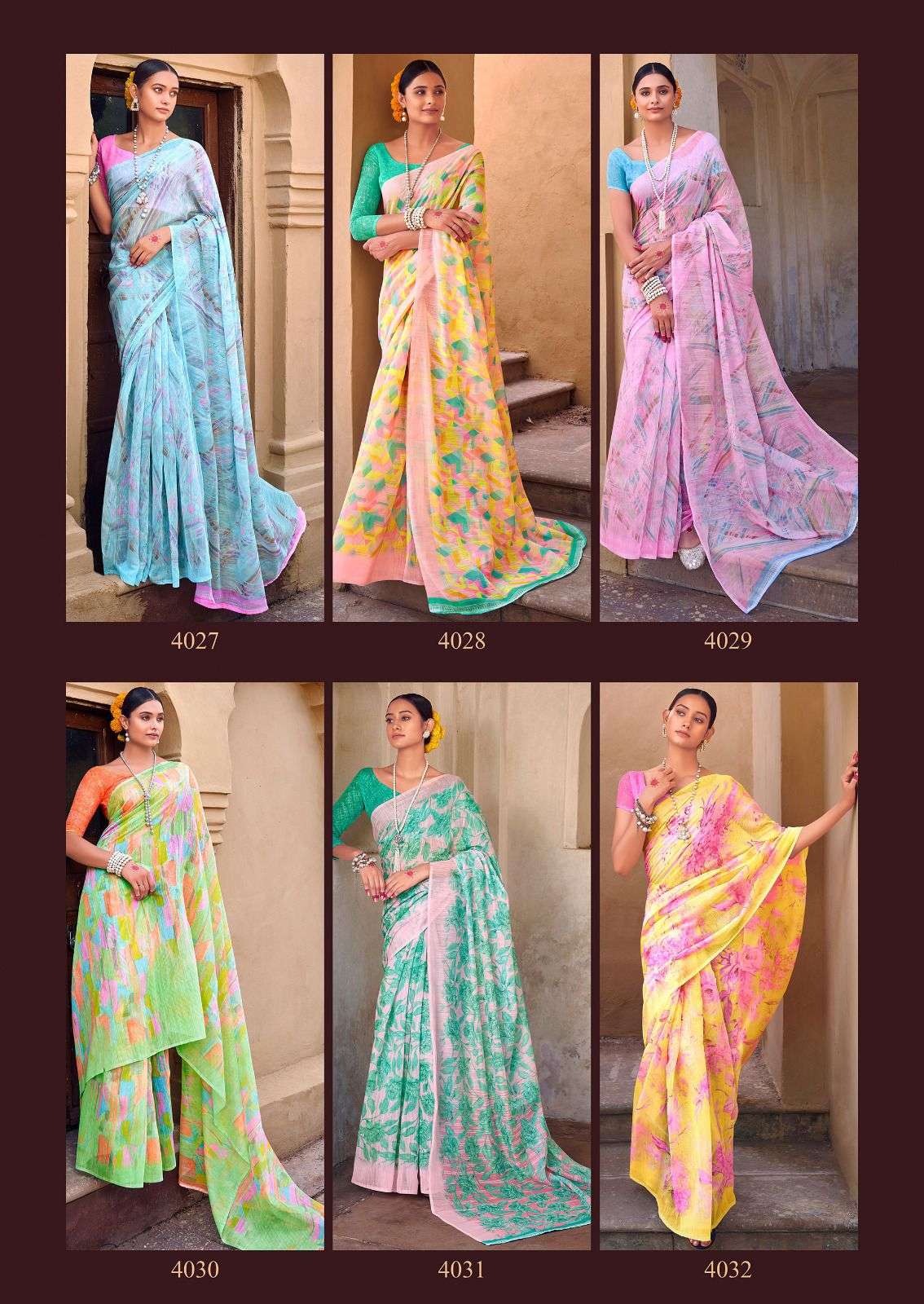 Shalini By Lt Fabrics 4027 To 4036 Series Indian Traditional Wear Collection Beautiful Stylish Fancy Colorful Party Wear & Occasional Wear Cotton Silk Sarees At Wholesale Price