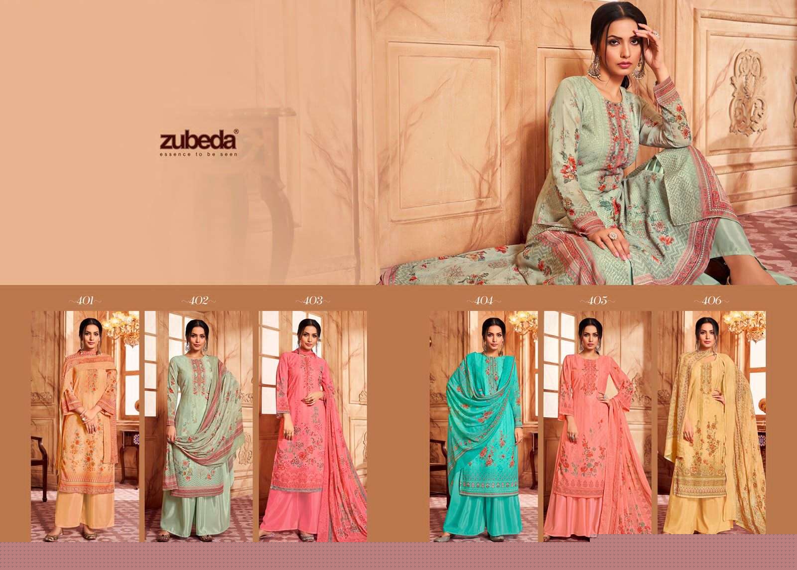 Pakiza By Zubeda 401 To 406 Series Beautiful Festive Suits Stylish Colorful Fancy Casual Wear & Ethnic Wear Georgette Embroidered Dresses At Wholesale Price