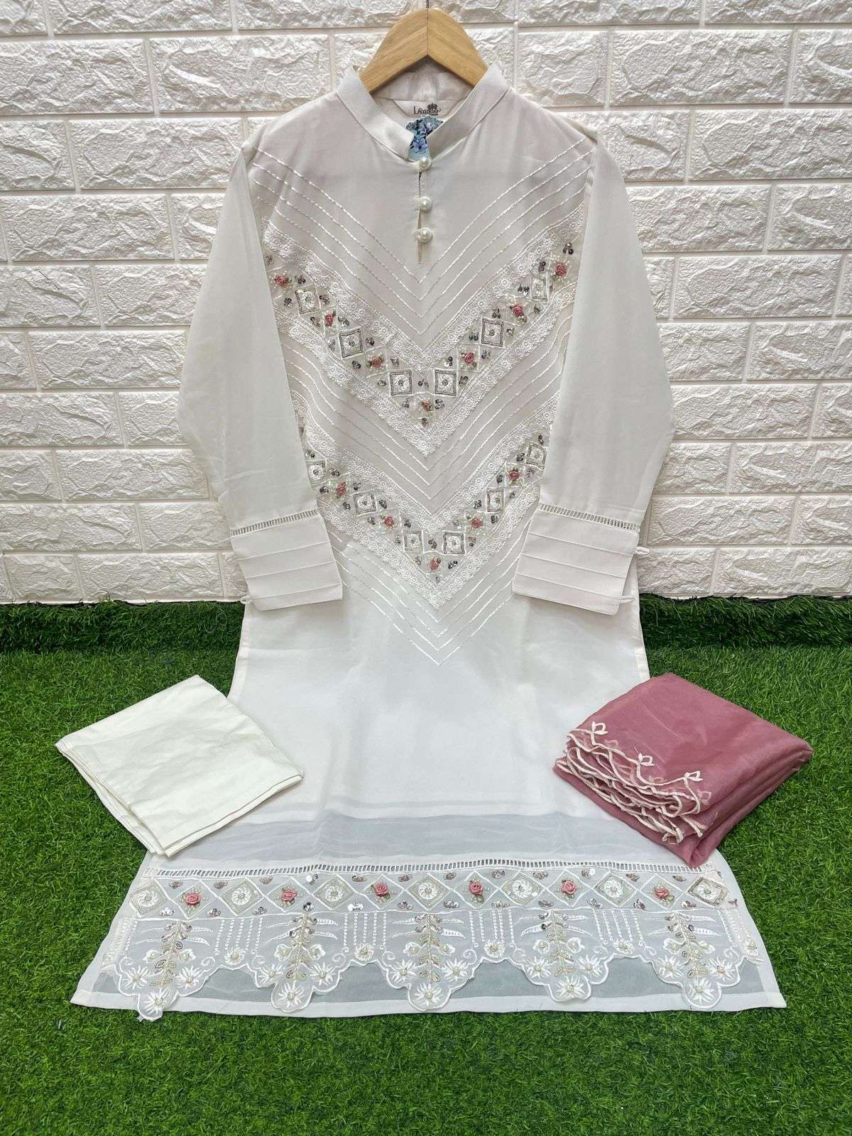 Luxuria Trendz Hit Design 1259 By Luxuria Designer Pakistani Suits Beautiful Stylish Fancy Colorful Party Wear & Occasional Wear Faux Georgette Embroidered Dresses At Wholesale Price