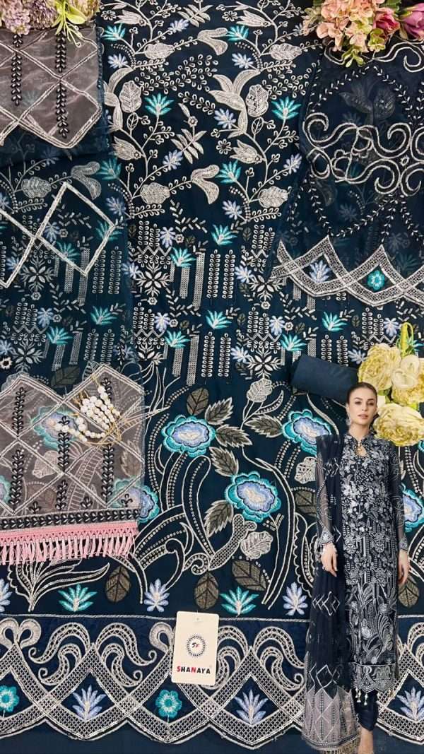 Shanaya Hit Design S-137 By Shanaya Fashion Beautiful Stylish Suits Fancy Colorful Casual Wear & Ethnic Wear & Ready To Wear Faux Georgette Embroidery Dresses At Wholesale Price