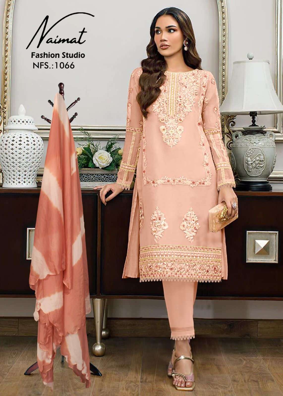Naimat 1066 Colours By Naimat Fashion Studio 1066-A To 1066-C Series Beautiful Festive Suits Colorful Stylish Fancy Casual Wear & Ethnic Wear Pure Georgette Dresses At Wholesale Price