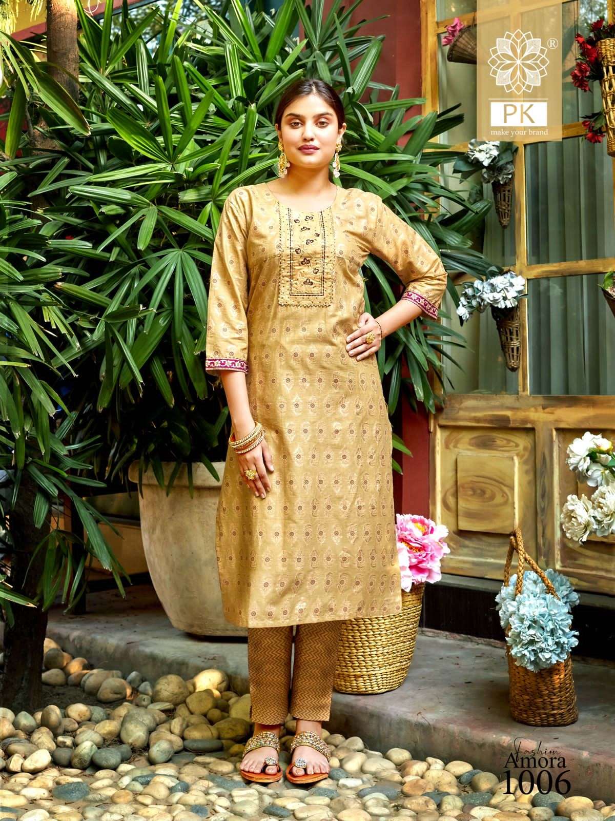 Fashion Amora Vol-1 By PK 1001 To 1012 Series Designer Stylish Fancy Colorful Beautiful Party Wear & Ethnic Wear Collection Cotton Print Kurtis With Bottom At Wholesale Price