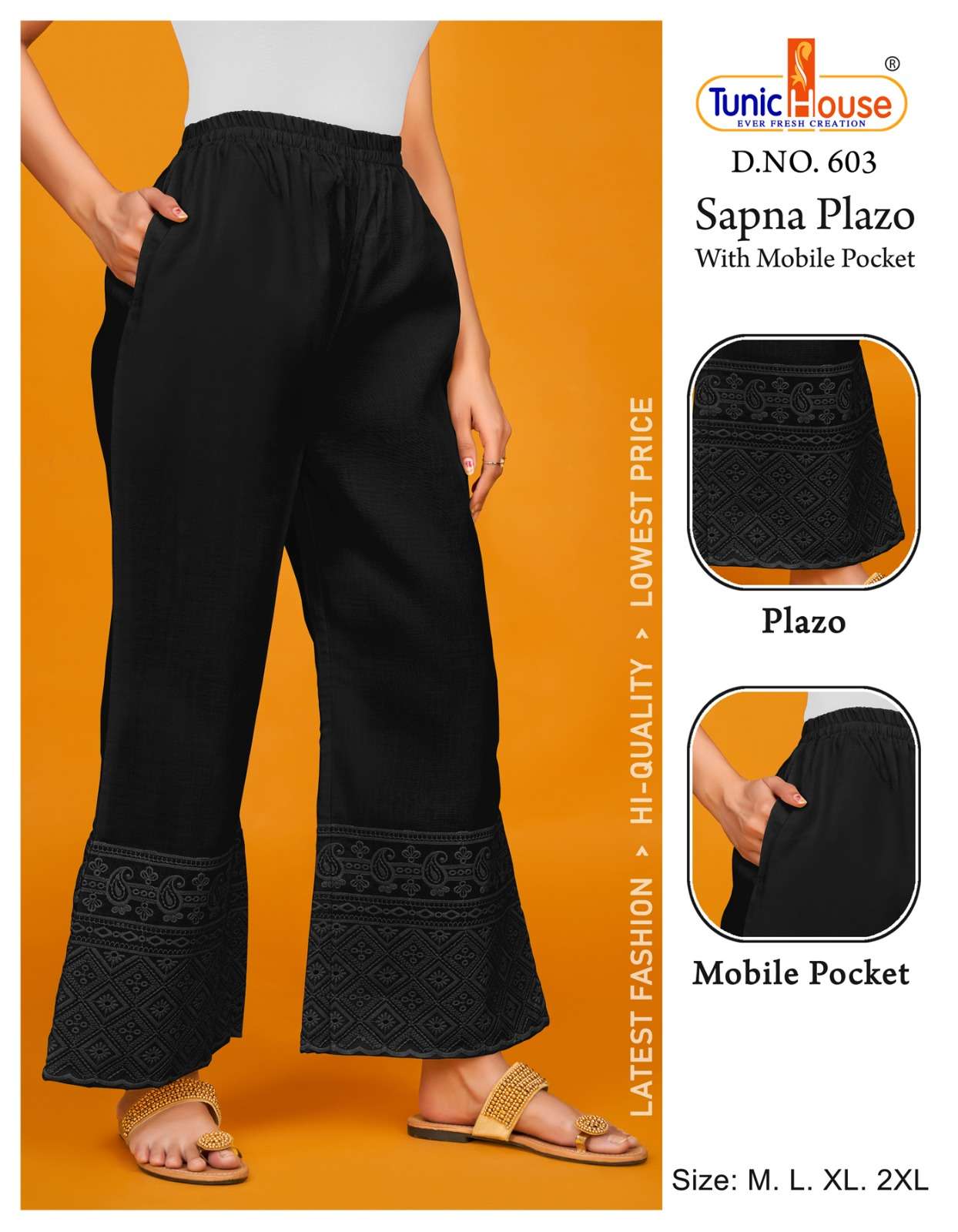 Sapna Plazo 603 Series By Tunic House 603 To 607 Series Stylish Fancy Beautiful Colorful Casual Wear & Ethnic Wear Cotton Palazzo At Wholesale Price