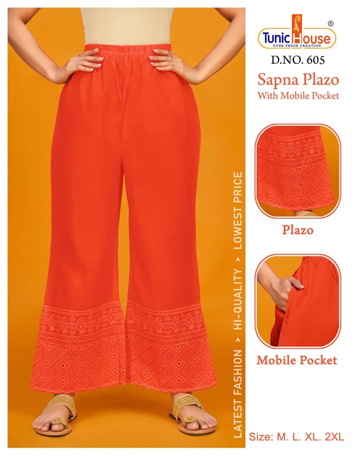 Sapna Plazo 603 Series By Tunic House 603 To 607 Series Stylish Fancy Beautiful Colorful Casual Wear & Ethnic Wear Cotton Palazzo At Wholesale Price