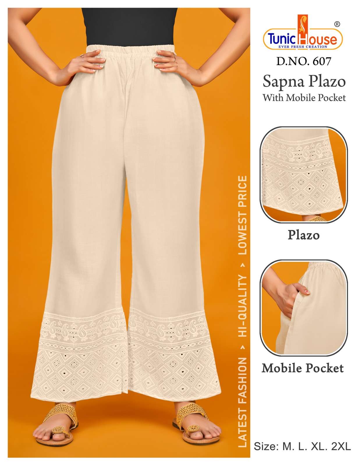 Sapna Plazo 603 Series By Tunic House 603 To 607 Series Stylish Fancy Beautiful Colorful Casual Wear & Ethnic Wear Cotton Palazzo At Wholesale Price