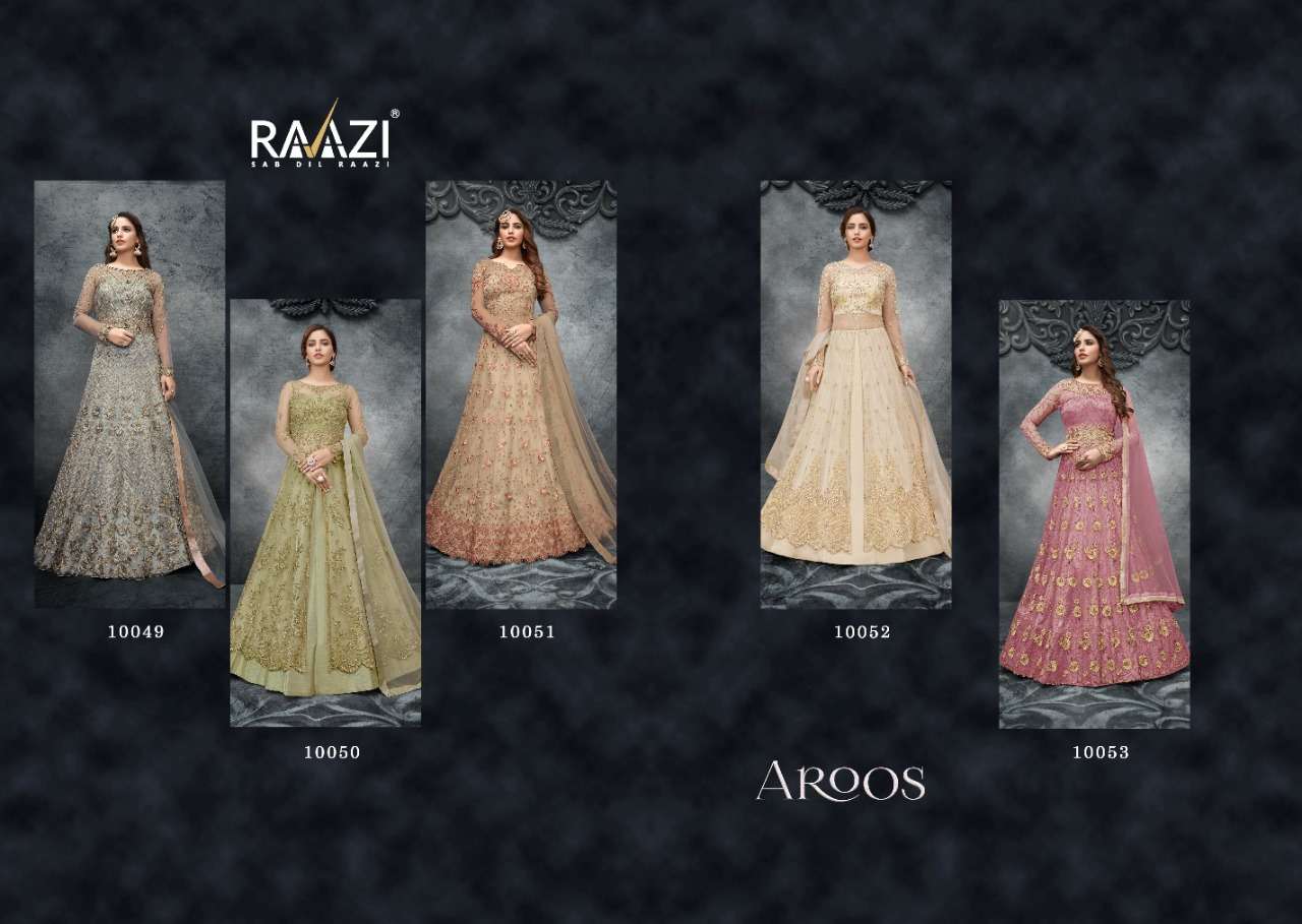 Aroos 10049 Series By Rama 10049 To 10053 Series Beautiful Stylish Anarkali Suits Fancy Colorful Casual Wear & Ethnic Wear & Ready To Wear Soft Net Dresses At Wholesale Price