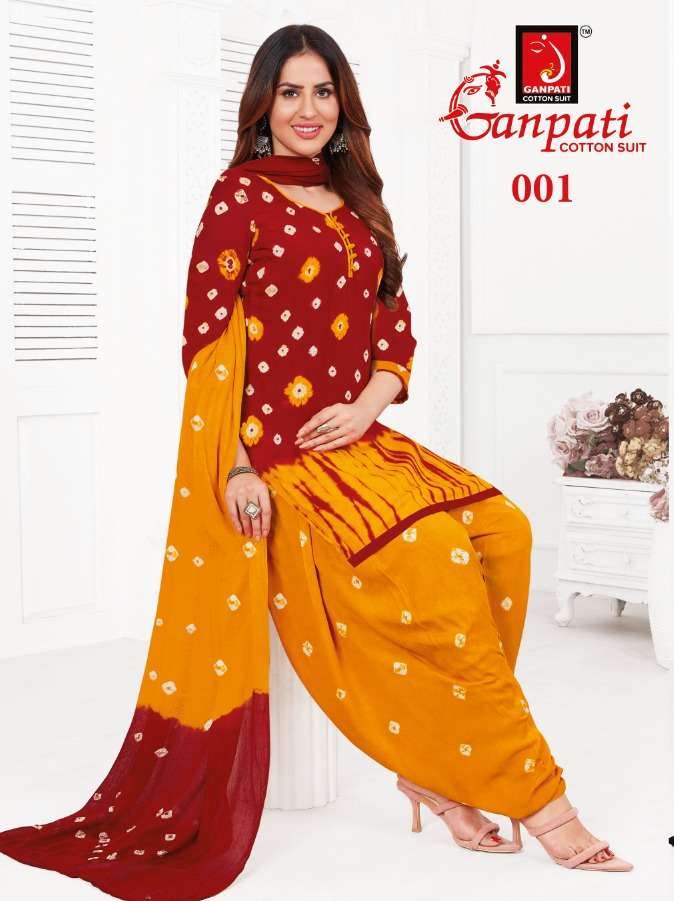 Shibori By Ganpati Cotton Suit 001 To 006 Series Beautiful Stylish Suits Fancy Colorful Casual Wear & Ethnic Wear & Ready To Wear Fancy Print Dresses At Wholesale Price