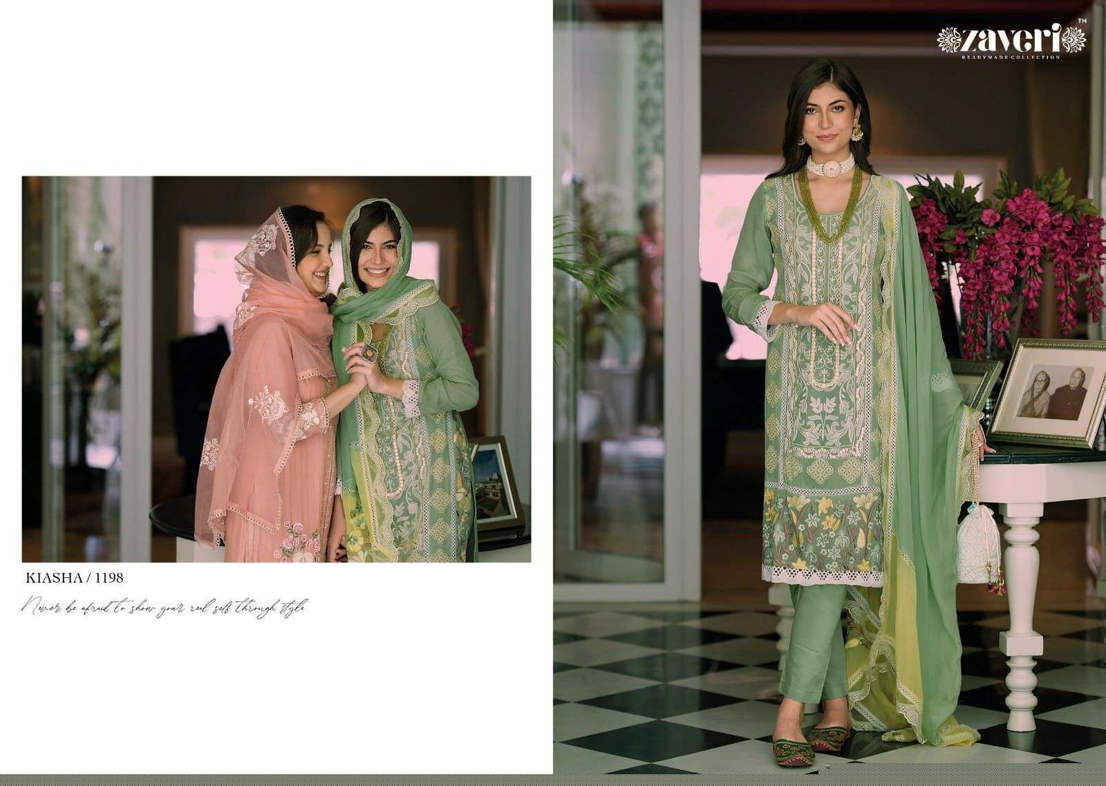 Kiasha By Zaveri 1197 To 1200 Series Beautiful Suits Colorful Stylish Fancy Casual Wear & Ethnic Wear Organza Embroidered Dresses At Wholesale Price