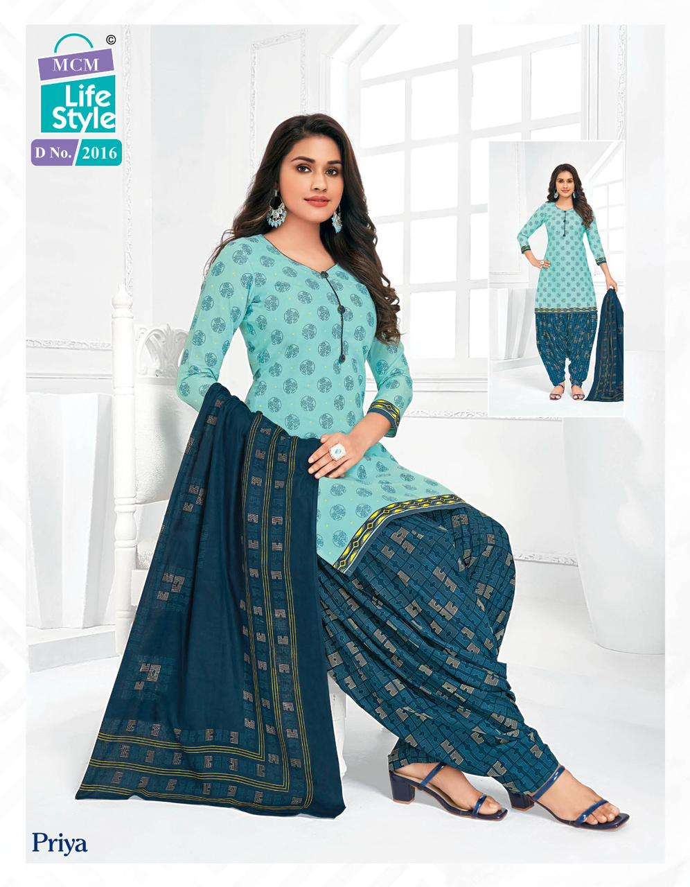 Priya Vol-20 By Mcm Lifestyle 2007 To 2039 Series Designer Festive Suits Beautiful Fancy Stylish Colorful Party Wear & Occasional Wear Pure Cambric Cotton Printed Dresses At Wholesale Price