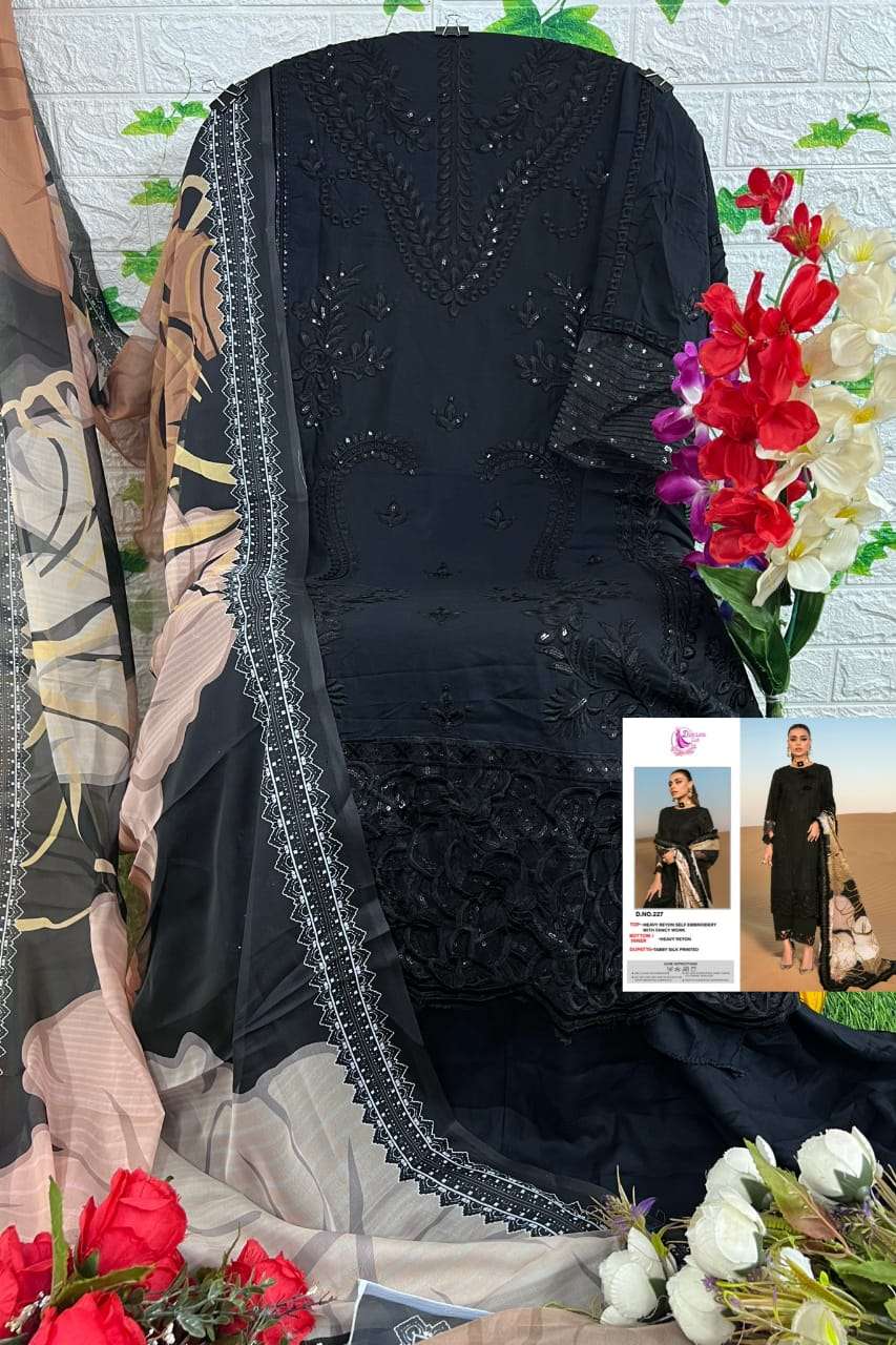Dinsaa Hit Design 227 By Dinsaa Suits Beautiful Pakistani Suits Colorful Stylish Fancy Casual Wear & Ethnic Wear Heavy Rayon Embroidered Dresses At Wholesale Price