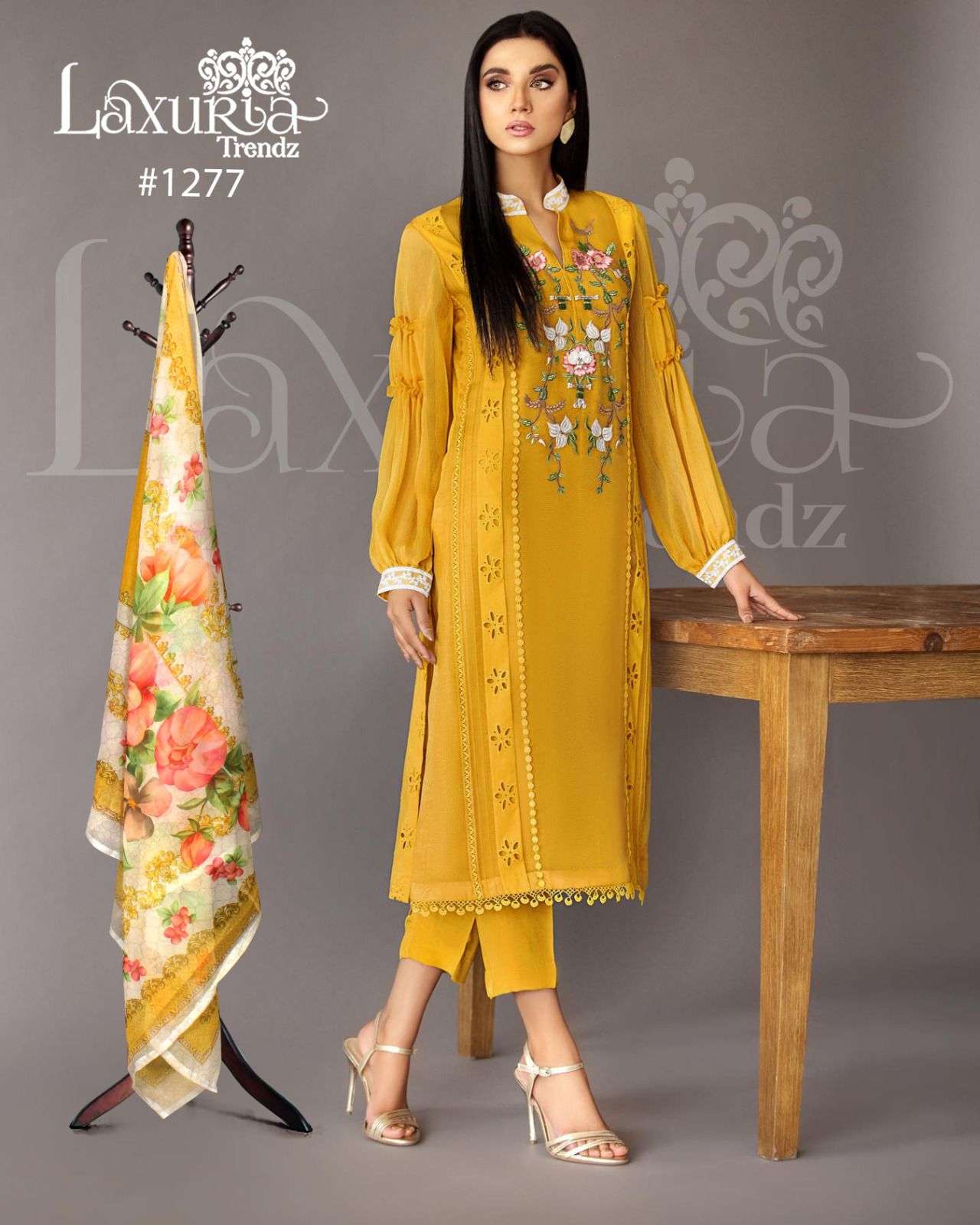 Luxuria Trendz 1277 Colours By Luxuria 1277-A To 1277-B Series Beautiful Festive Suits Colorful Stylish Fancy Casual Wear & Ethnic Wear Faux Georgette Dresses At Wholesale Price