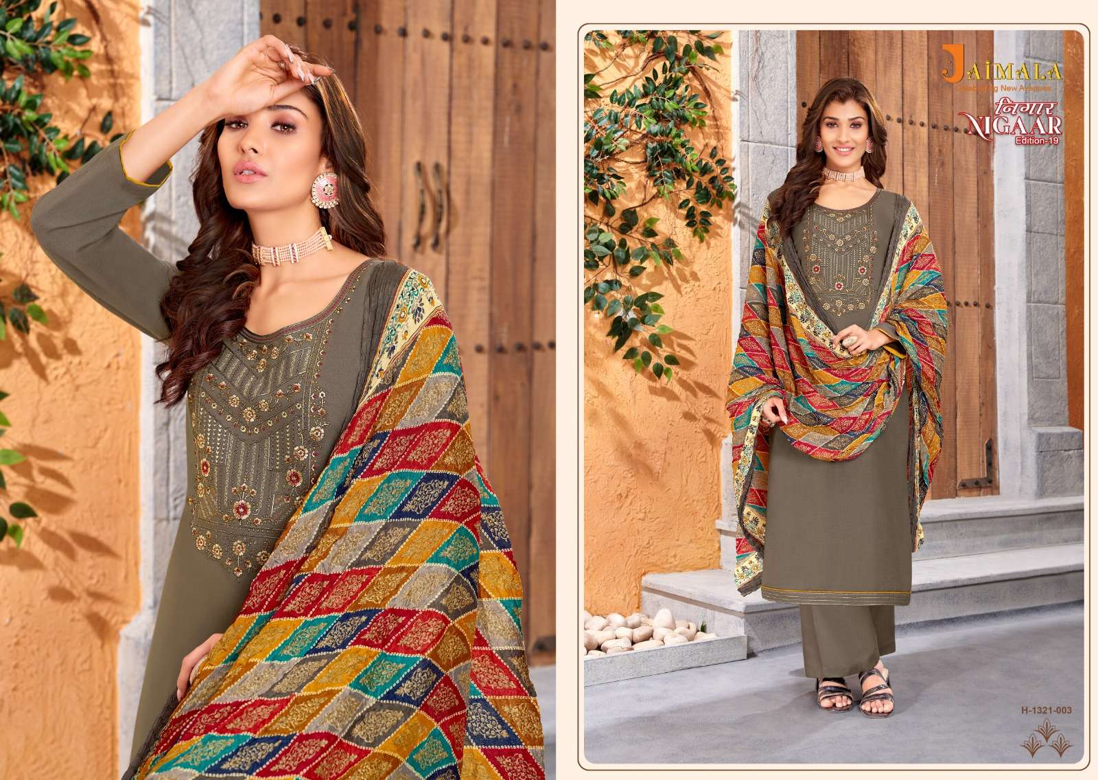 Nigaar Vol-19 By Jaimala 1321-001 To 1321-008 Series Designer Festive Suits Beautiful Fancy Stylish Colorful Party Wear & Occasional Wear Pure Rayon Slub Dresses At Wholesale Price