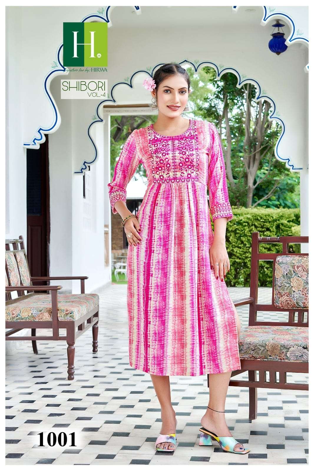 Shibori Vol-4 By Hirwa 1001 To 1008 Series Designer Stylish Fancy Colorful Beautiful Party Wear & Ethnic Wear Collection Rayon Foil Kurtis At Wholesale Price