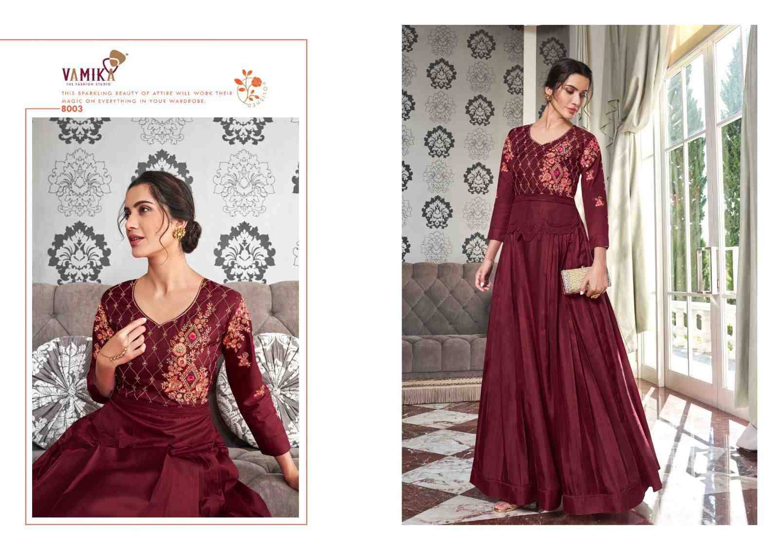 Kaseesh By Vamika 8001 To 8008 Series Designer Stylish Fancy Colorful Beautiful Party Wear & Ethnic Wear Collection Muslin Silk Gown At Wholesale Price