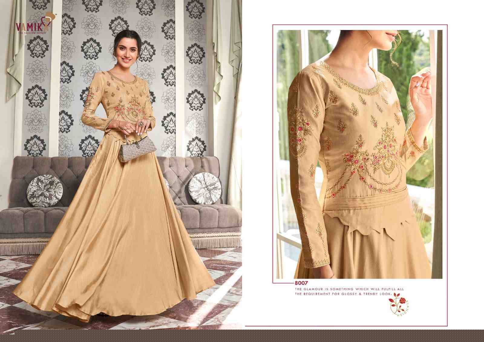 Kaseesh By Vamika 8001 To 8008 Series Designer Stylish Fancy Colorful Beautiful Party Wear & Ethnic Wear Collection Muslin Silk Gown At Wholesale Price