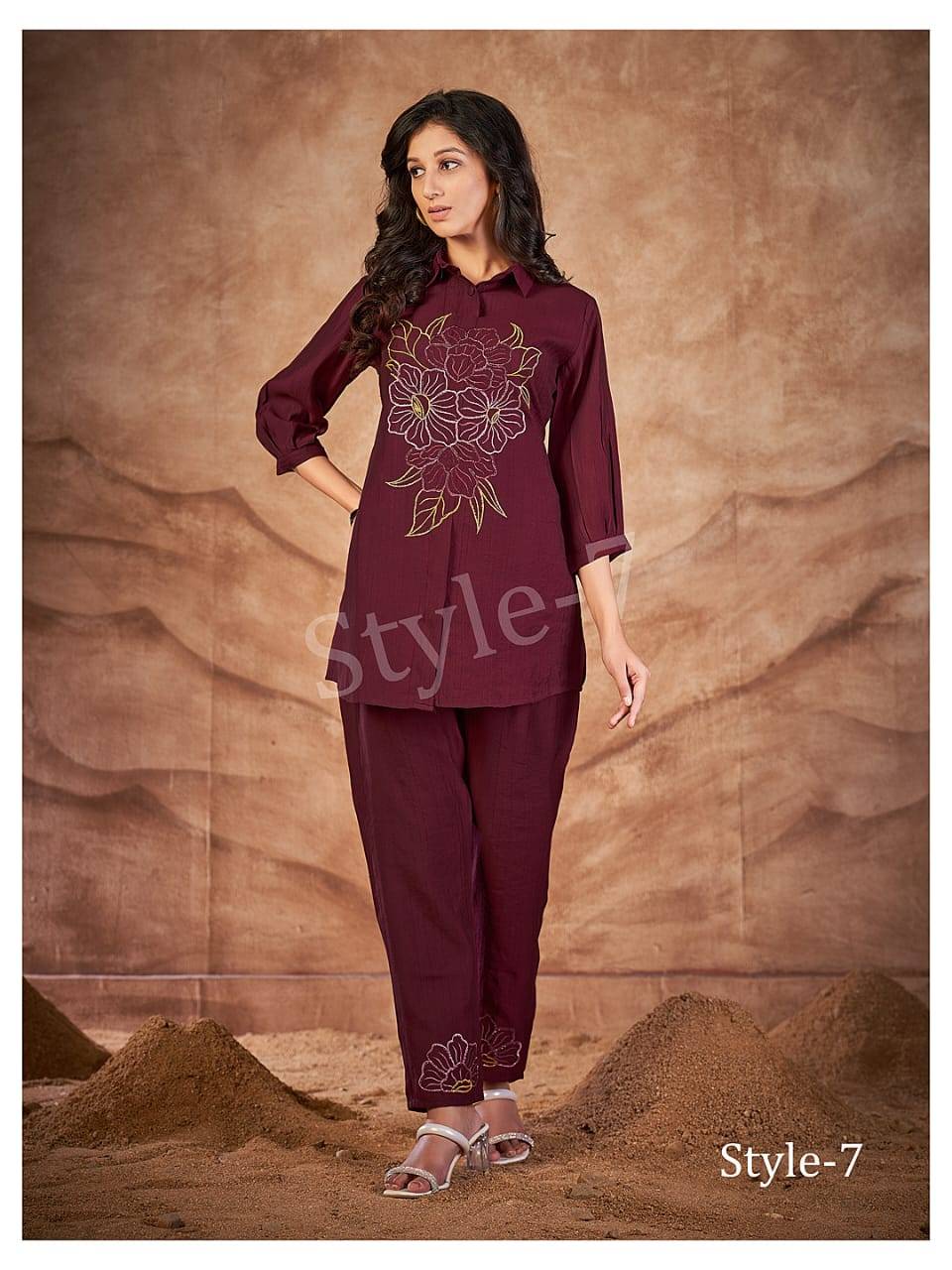 Style Vol-7 By Kaamiri 7-A To 7-C Designer Stylish Fancy Colorful Beautiful Party Wear & Ethnic Wear Collection Viscose Tops With Bottom At Wholesale Price