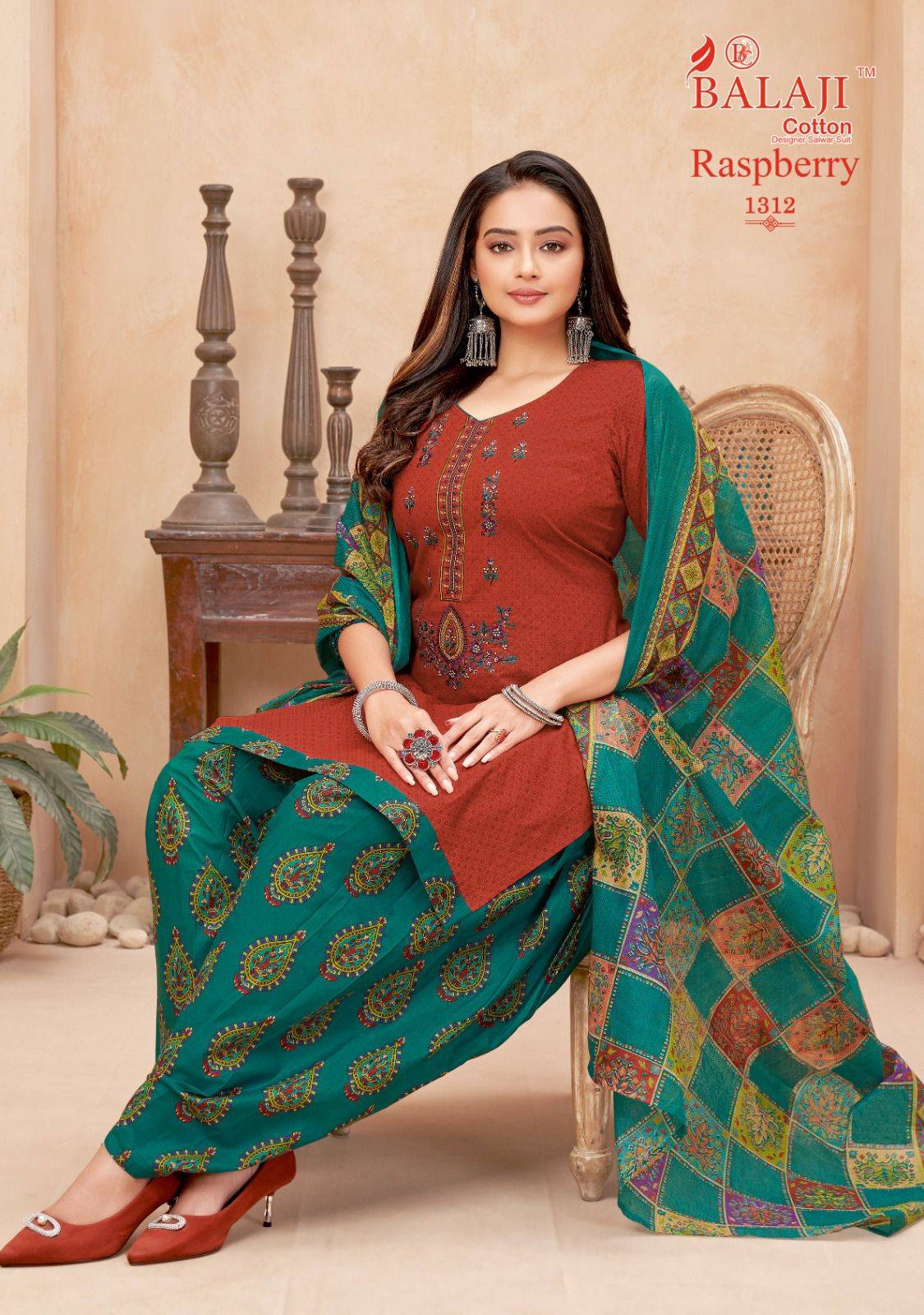 Raspberry Vol-13 By Balaji Cotton 1301 To 1312 Series Designer Festive Suits Beautiful Stylish Fancy Colorful Party Wear & Occasional Wear Heavy Cotton Print Dresses At Wholesale Price