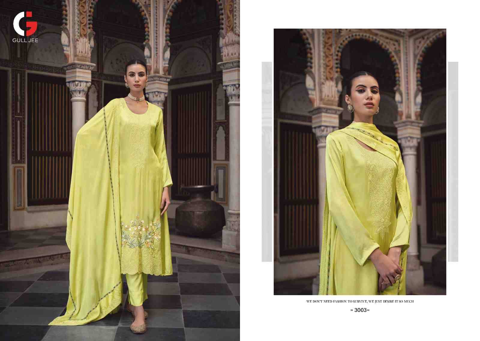 Rania By Gull Jee 3001 To 3005 Series Beautiful Stylish Festive Suits Fancy Colorful Casual Wear & Ethnic Wear & Ready To Wear Viscose Muslin Embroidered Dresses At Wholesale Price