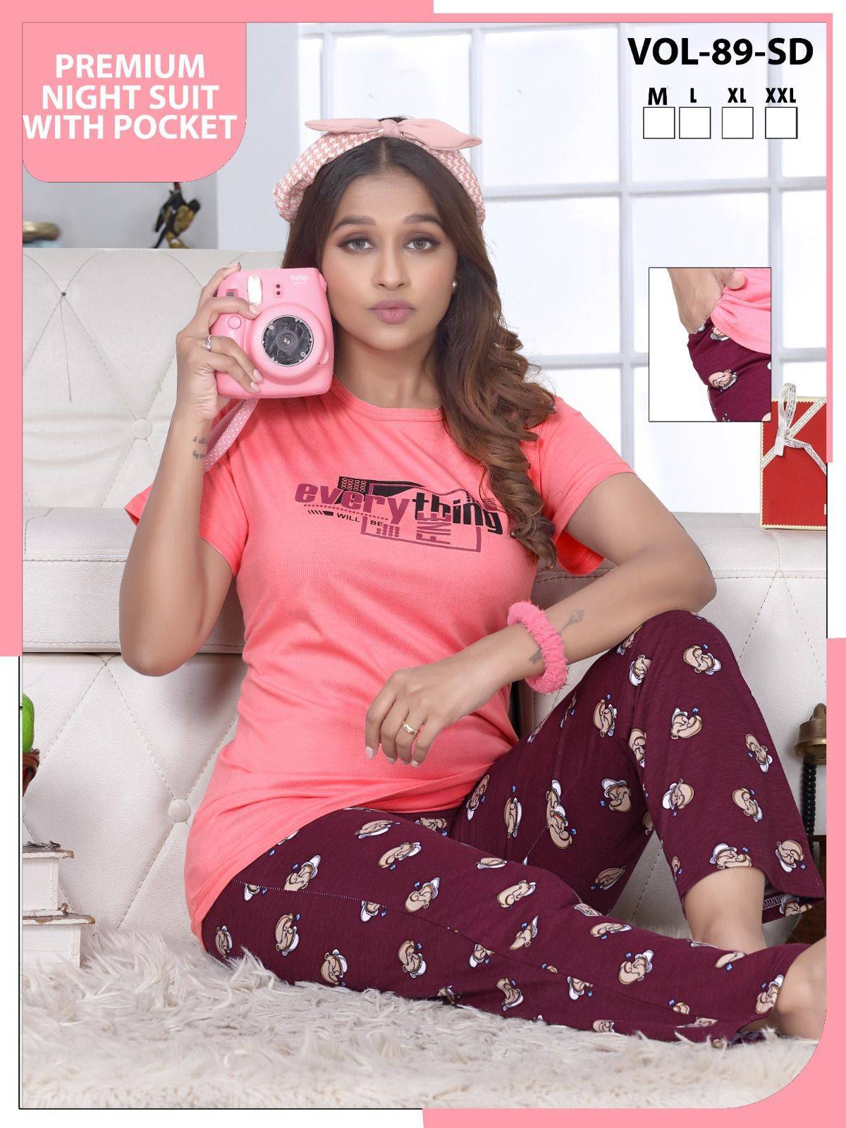 Night Suit Vol-89 By Fashion Talk 89-A To 89-F Series Beautiful Stylish Fancy Colorful Casual Wear & Ethnic Wear Hosiery Cotton Night Suits At Wholesale Price