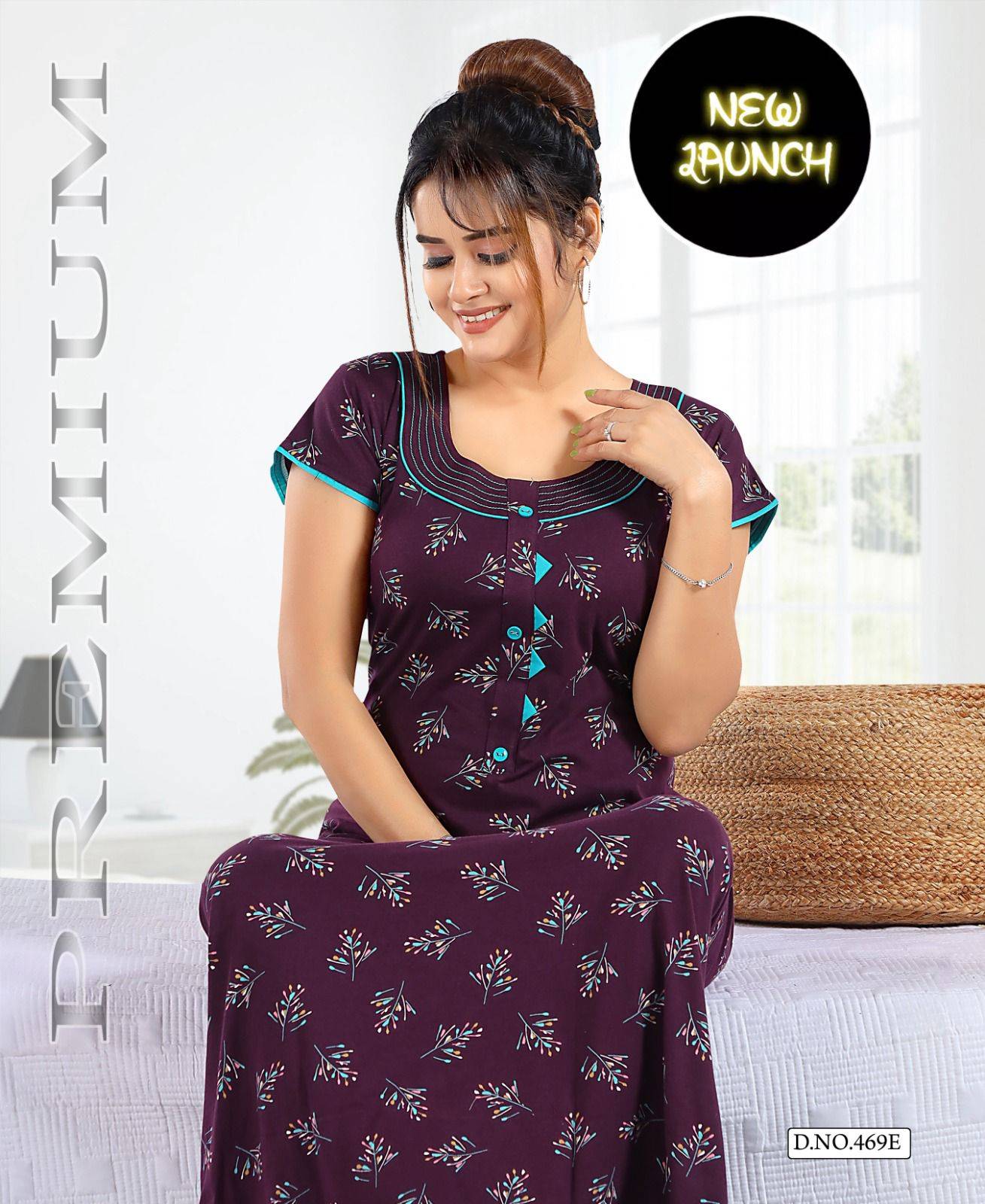 Shinker Gown Vol-469 By Fashion Talk 469-A To 469-F Series Beautiful Stylish Fancy Colorful Casual Wear & Ethnic Wear Hosiery Cotton Gowns At Wholesale Price