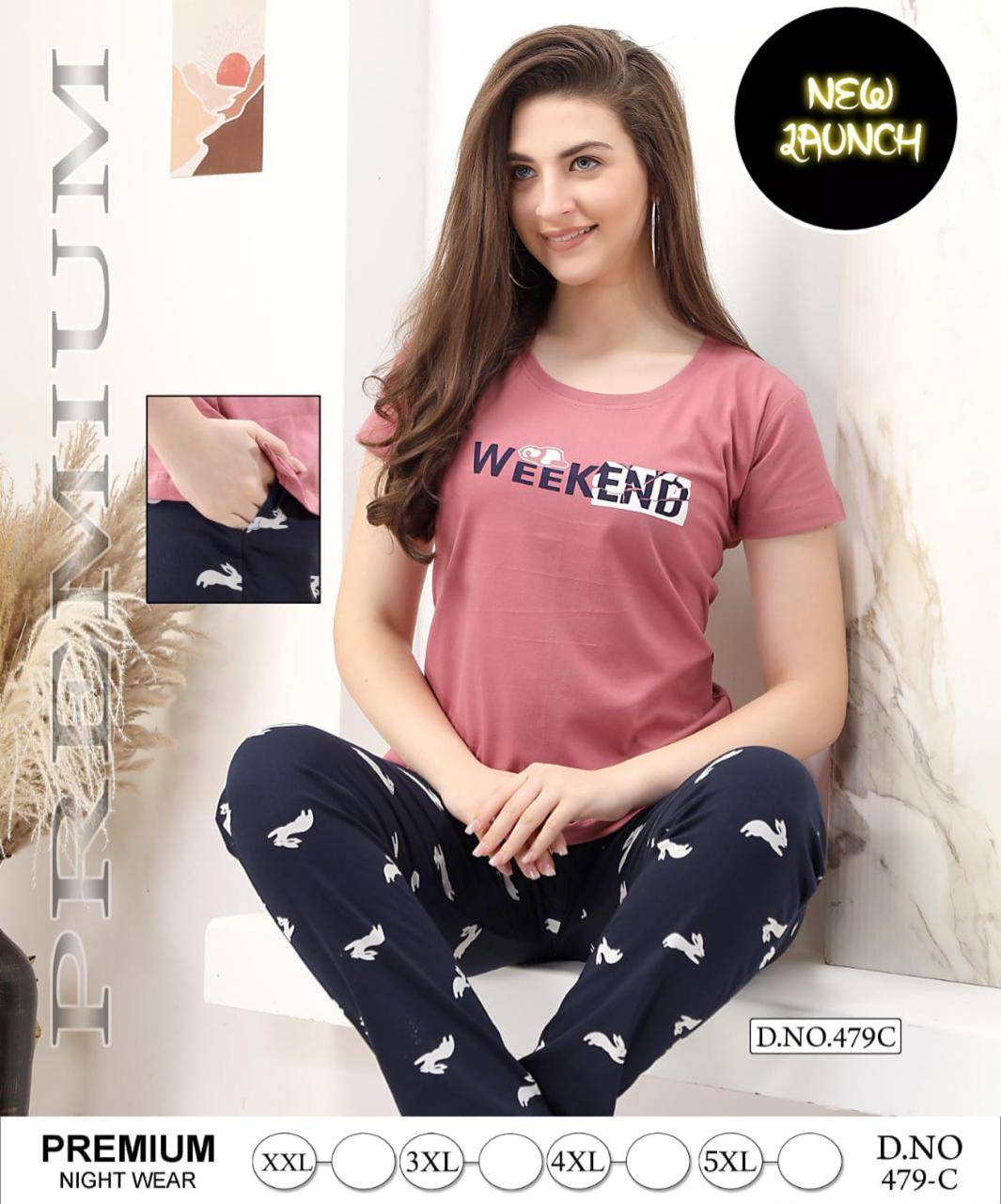Night Wear Vol-479 By Fashion Talk 479-A To 479-F Series Beautiful Stylish Fancy Colorful Casual Wear & Ethnic Wear Hosiery Cotton Night Suits At Wholesale Price