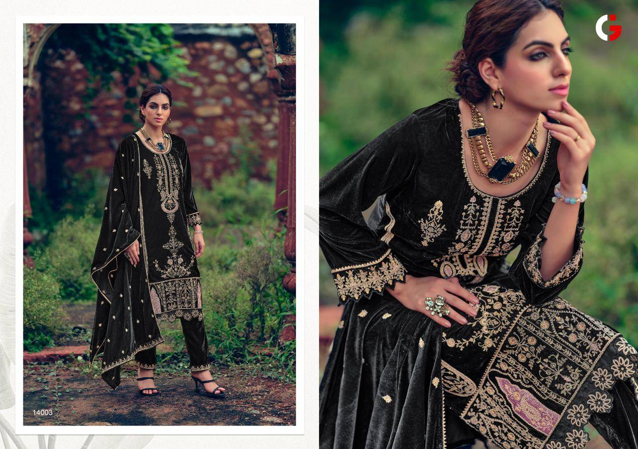 Maria.B By Gull Jee 14001 To 14006 Series Designer Suits Beautiful Stylish Fancy Colorful Party Wear & Occasional Wear Velvet With Embroidery Dresses At Wholesale Price