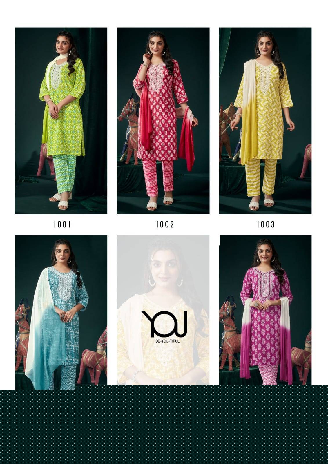 Ishika By You 1001 To 1005 Series Beautiful Festive Suits Colorful Stylish Fancy Casual Wear & Ethnic Wear Pure Cambric Cotton Print Dresses At Wholesale Price