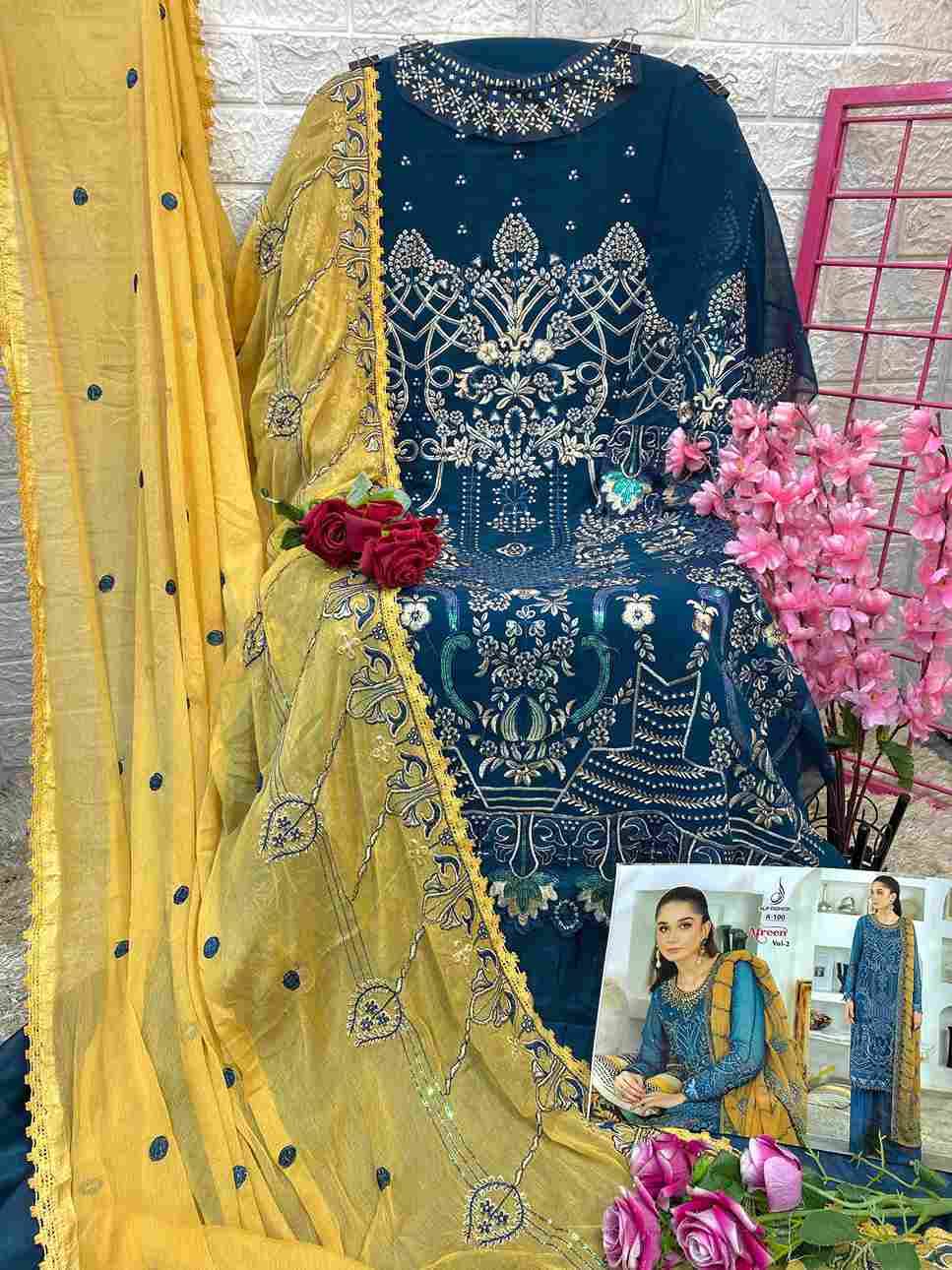 Afreen Vol-2 By Alif Fashion Pakistani Suits Collection Beautiful Stylish Fancy Colorful Party Wear & Occasional Wear Pure Faux Georgette Embroidered Dresses At Wholesale Price