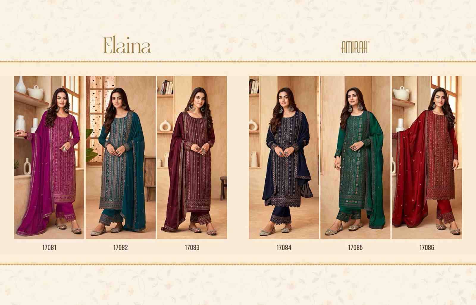 Elaina By Amirah 17081 To 17086 Series Designer Festive Suits Collection Beautiful Stylish Fancy Colorful Party Wear & Occasional Wear Rangoli Silk Dresses At Wholesale Price