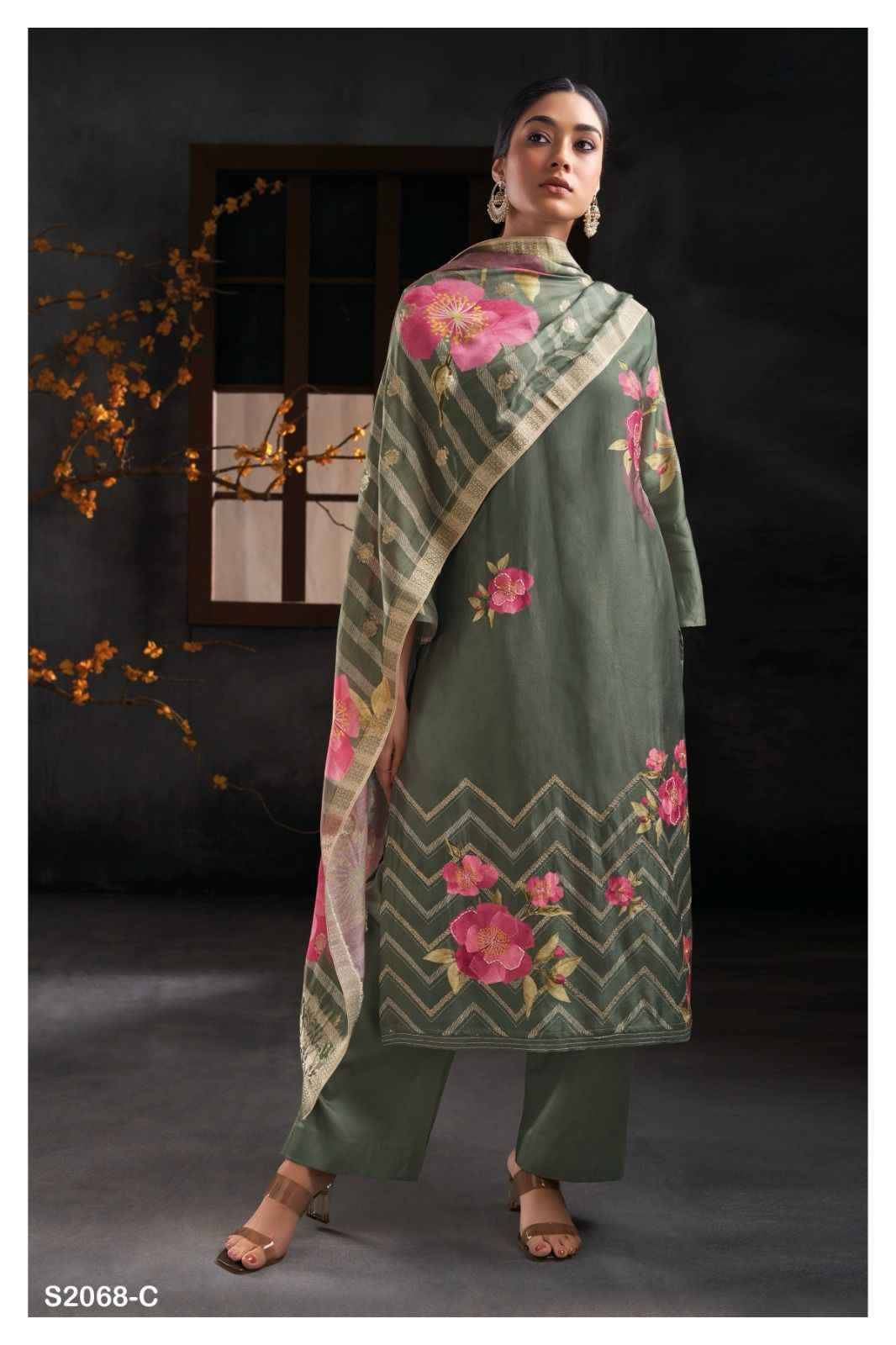Darcie-2068 By Ganga Fashion 2068-A To 2068-D Series Beautiful Festive Suits Stylish Colorful Fancy Casual Wear & Ethnic Wear Bemberg Silk Print Dresses At Wholesale Price