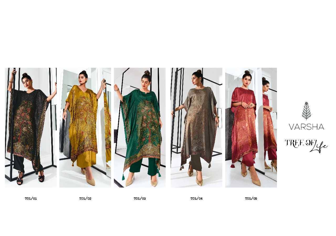 Tree Of Life By Varshaa 01 To 05 Series Designer Stylish Fancy Colorful Beautiful Party Wear & Ethnic Wear Collection Silk Kaftan With Bottom At Wholesale Price