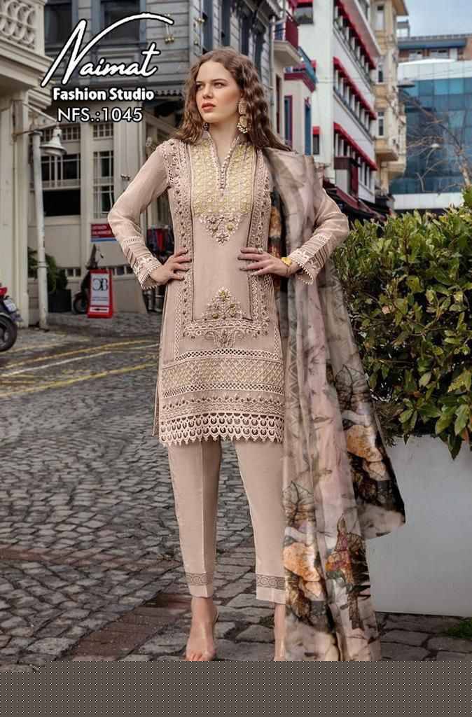 Naimat 1045 Colours By Naimat Fashion Studio 1045-A To 1045-D Series Beautiful Festive Suits Colorful Stylish Fancy Casual Wear & Ethnic Wear Pure Faux Dresses At Wholesale Price