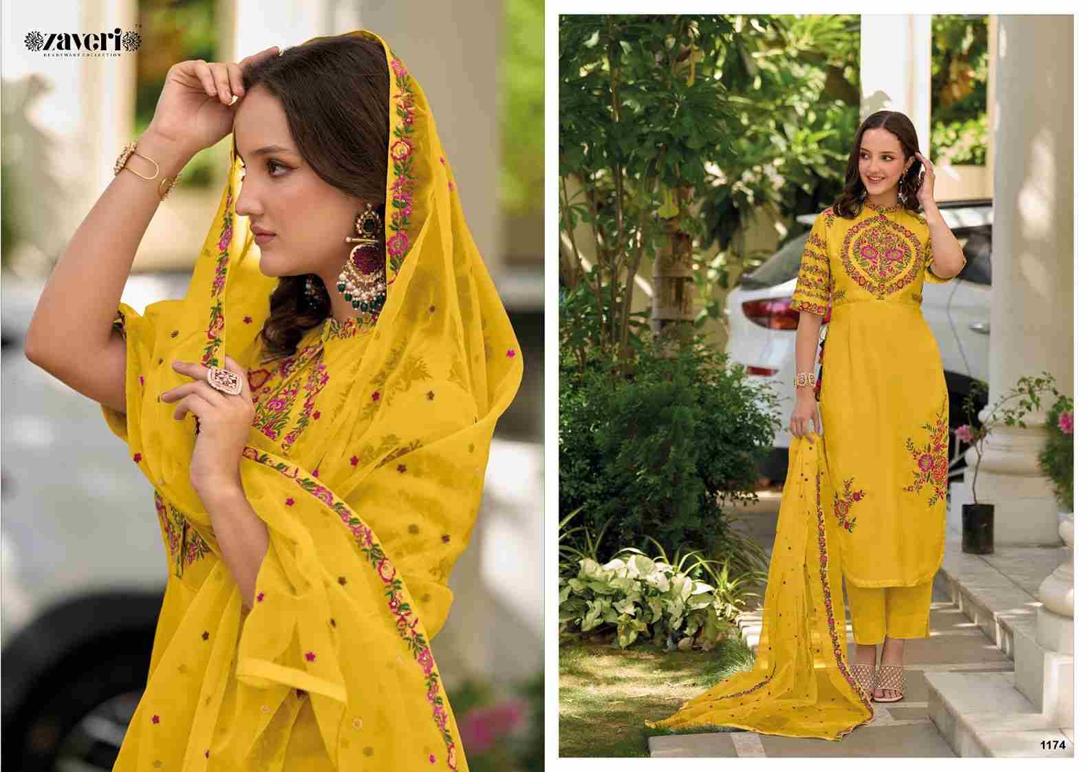 Gazal By Zaveri 1173 To 1175 Series Beautiful Stylish Festive Suits Fancy Colorful Casual Wear & Ethnic Wear & Ready To Wear Heavy Silk Print Dresses At Wholesale Price