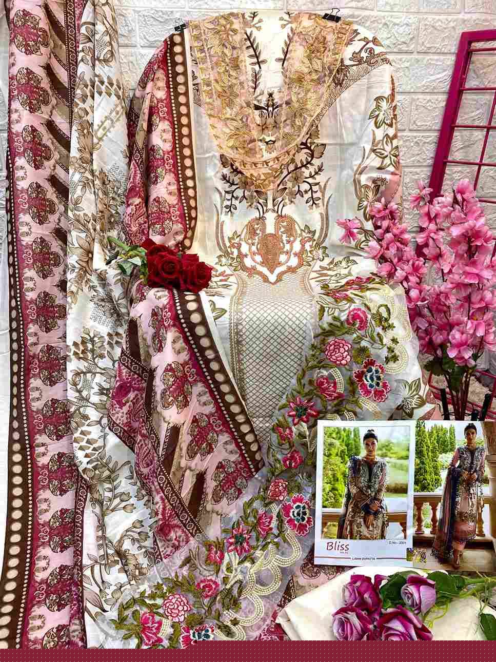 Bliss Vol-2 By Shraddha Designer 2001 To 2006 Series Beautiful Festive Suits Colorful Stylish Fancy Casual Wear & Ethnic Wear Lawn Cotton Embroidered Dresses At Wholesale Price