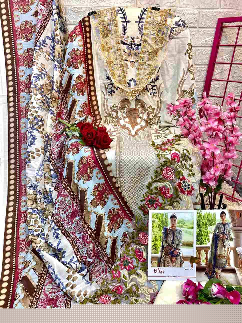 Bliss Vol-2 By Shraddha Designer 2001 To 2006 Series Beautiful Festive Suits Colorful Stylish Fancy Casual Wear & Ethnic Wear Lawn Cotton Embroidered Dresses At Wholesale Price