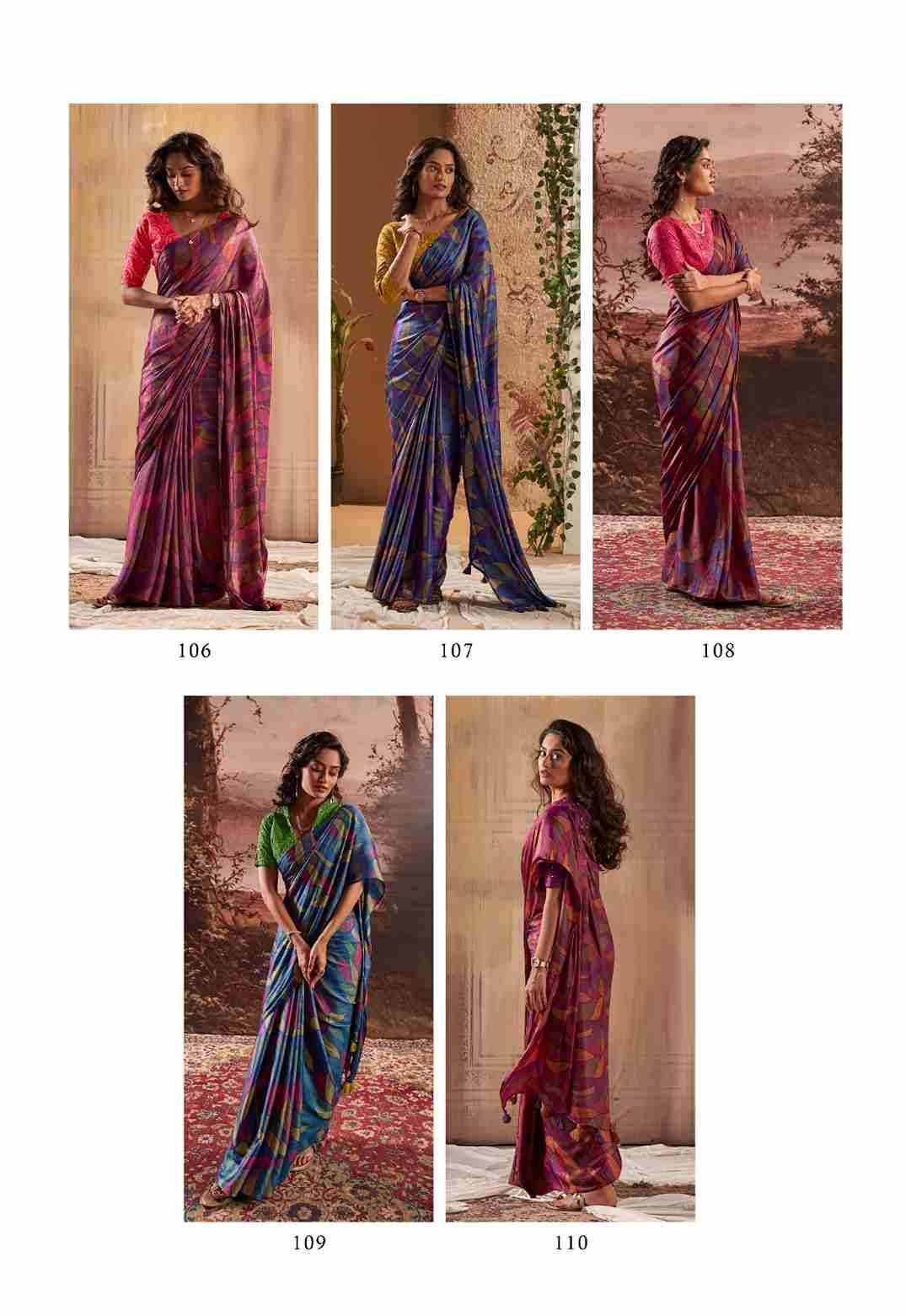 Venza By Stavan 101 To 110 Series Indian Traditional Wear Collection Beautiful Stylish Fancy Colorful Party Wear & Occasional Wear Fancy Sarees At Wholesale Price