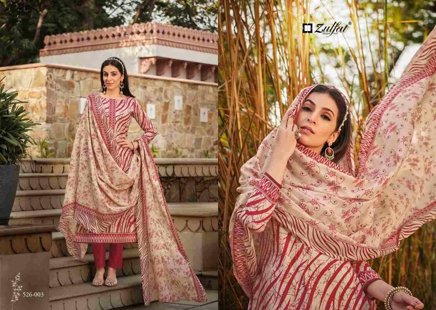 Baani By Zulfat 526-001 To 526-008 Series Beautiful Festive Suits Stylish Fancy Colorful Casual Wear & Ethnic Wear Pure Cotton Print Dresses At Wholesale Price
