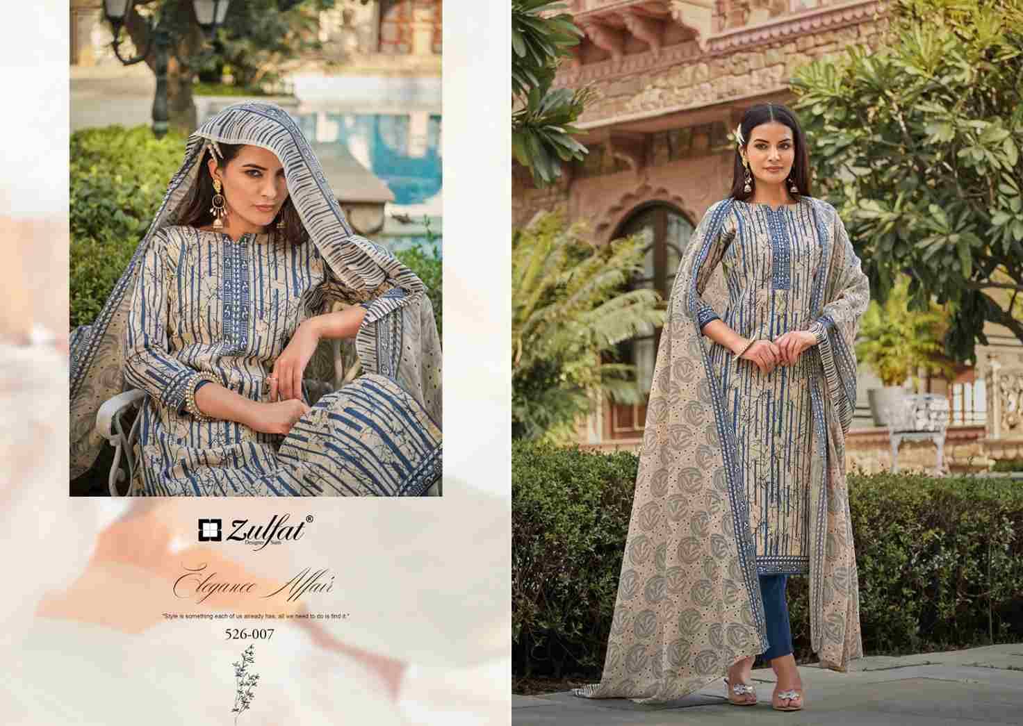 Baani By Zulfat 526-001 To 526-008 Series Beautiful Festive Suits Stylish Fancy Colorful Casual Wear & Ethnic Wear Pure Cotton Print Dresses At Wholesale Price