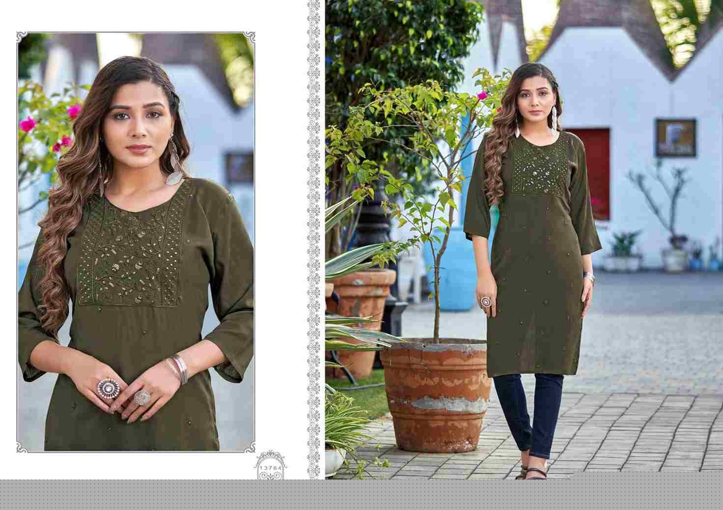 Priya By Kalaroop 13762 To 13769 Series Designer Stylish Fancy Colorful Beautiful Party Wear & Ethnic Wear Collection Heavy Rayon Embroidered Kurtis At Wholesale Price