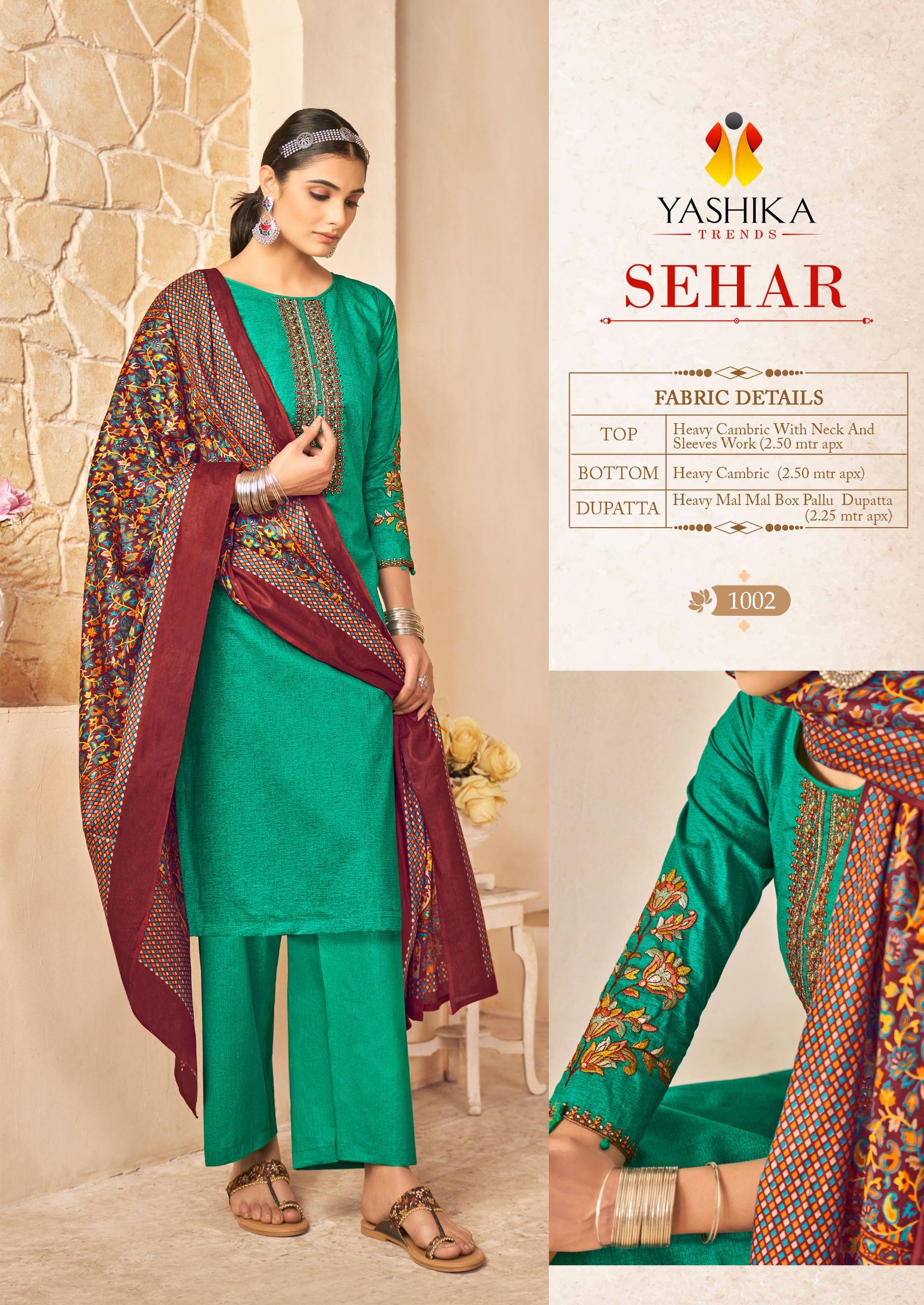 Sehar By Yashika Trends 1001 To 1008 Series Beautiful Stylish Suits Fancy Colorful Casual Wear & Ethnic Wear & Ready To Wear Heavy Cotton Dresses At Wholesale Price