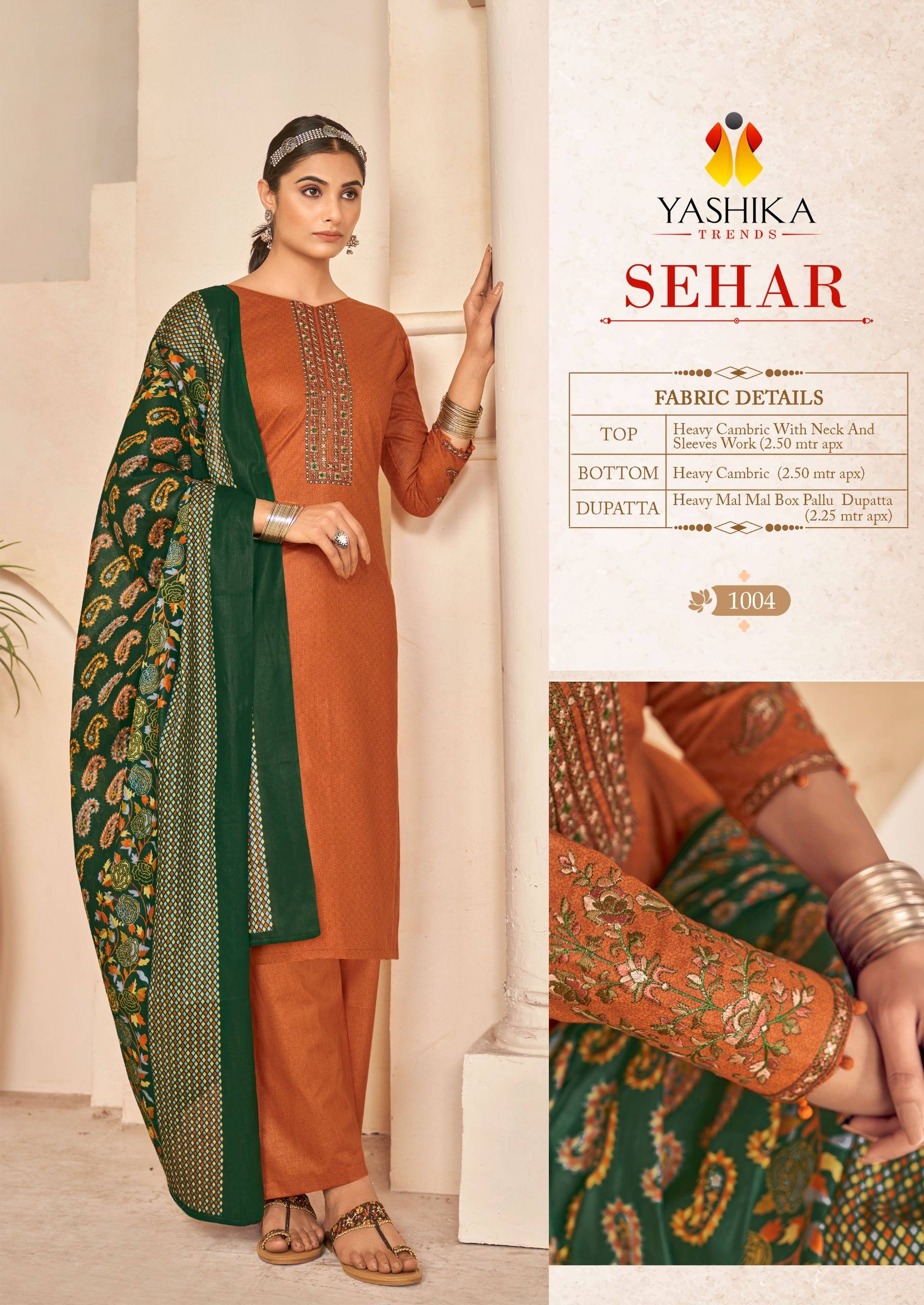 Sehar By Yashika Trends 1001 To 1008 Series Beautiful Stylish Suits Fancy Colorful Casual Wear & Ethnic Wear & Ready To Wear Heavy Cotton Dresses At Wholesale Price
