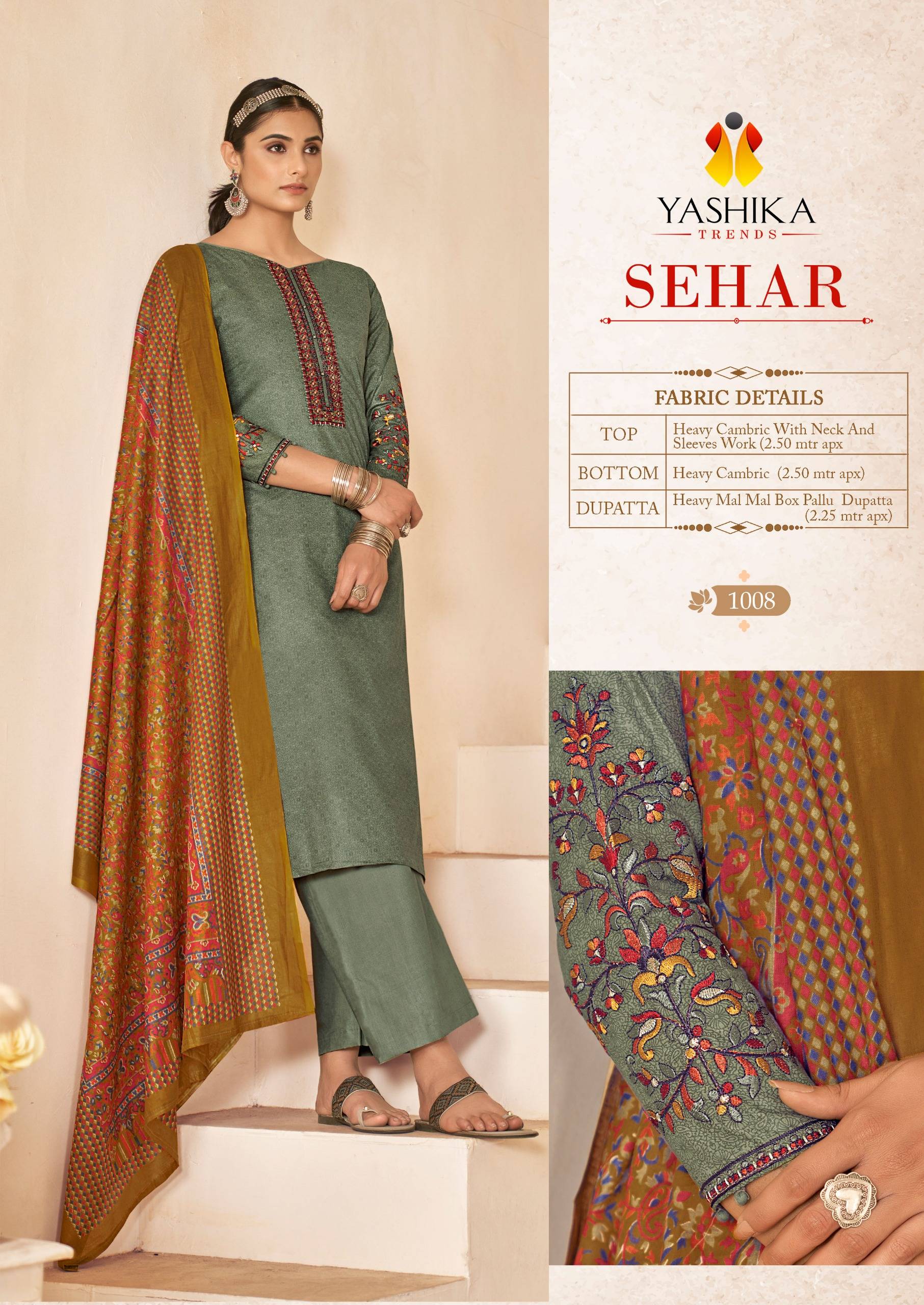 Sehar By Yashika Trends 1001 To 1008 Series Beautiful Stylish Suits Fancy Colorful Casual Wear & Ethnic Wear & Ready To Wear Heavy Cotton Dresses At Wholesale Price
