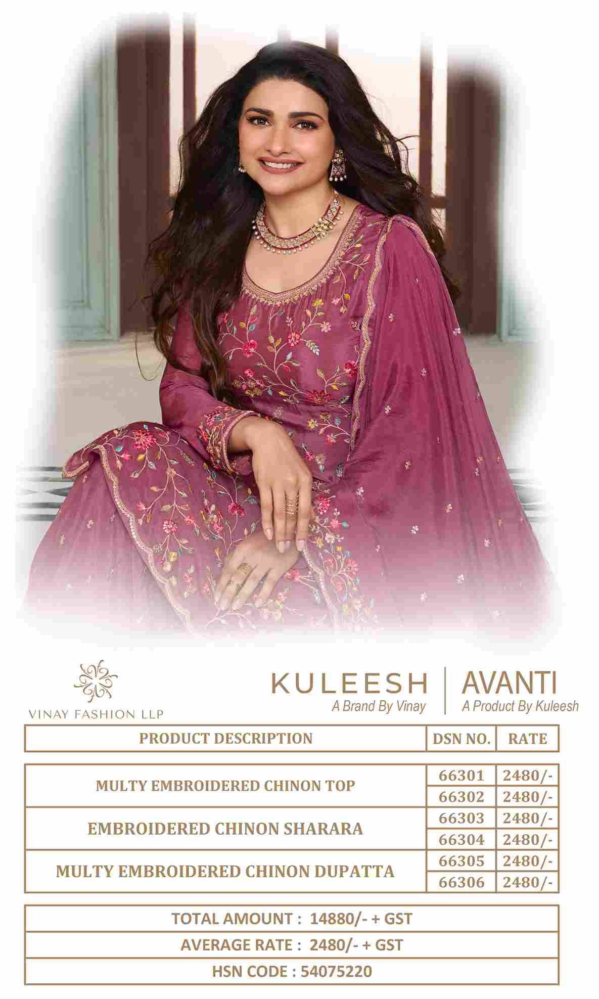 Avanti By Vinay Fashion 66301 To 66306 Series Beautiful Stylish Festive Suits Fancy Colorful Casual Wear & Ethnic Wear & Ready To Wear Chinnon Dresses At Wholesale Price