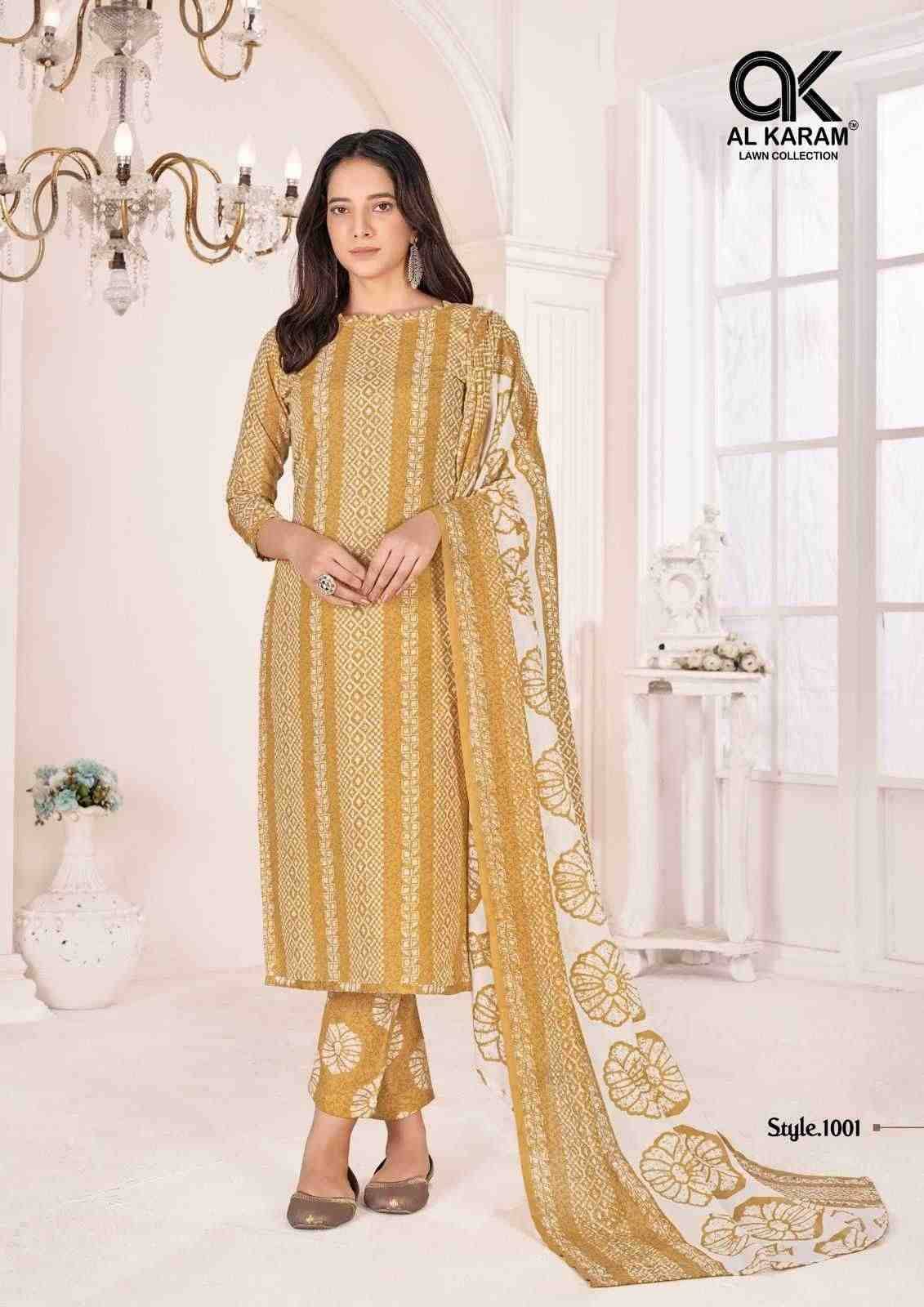 Tamanna By Al Karam Lawn Collection 1001 To 1010 Series Beautiful Festive Suits Stylish Fancy Colorful Casual Wear & Ethnic Wear Pure Cotton Print Dresses At Wholesale Price