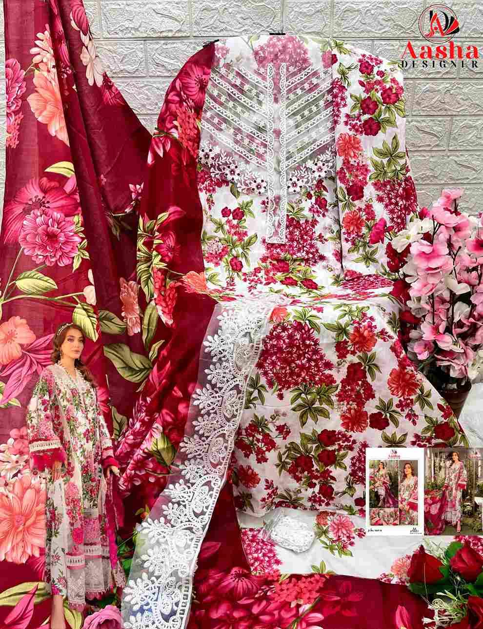 M Print Vol-9 By Aasha Designer 1057-A To 1057-B Series Pakistani Traditional Wear Collection Beautiful Stylish Fancy Colorful Party Wear & Occasional Wear Pure Cotton Embroidered Dresses At Wholesale Price