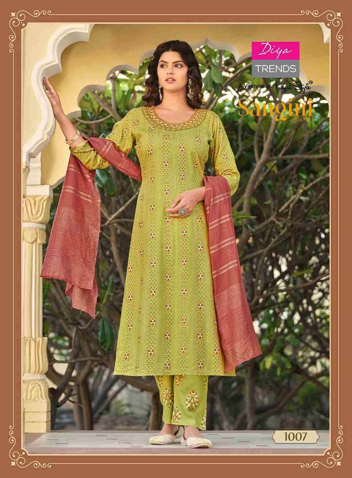 Sangini Vol-1 By Diya Trends 1001 To 1010 Series Festive Suits Beautiful Fancy Colorful Stylish Party Wear & Occasional Wear Rayon Print Dresses At Wholesale Price